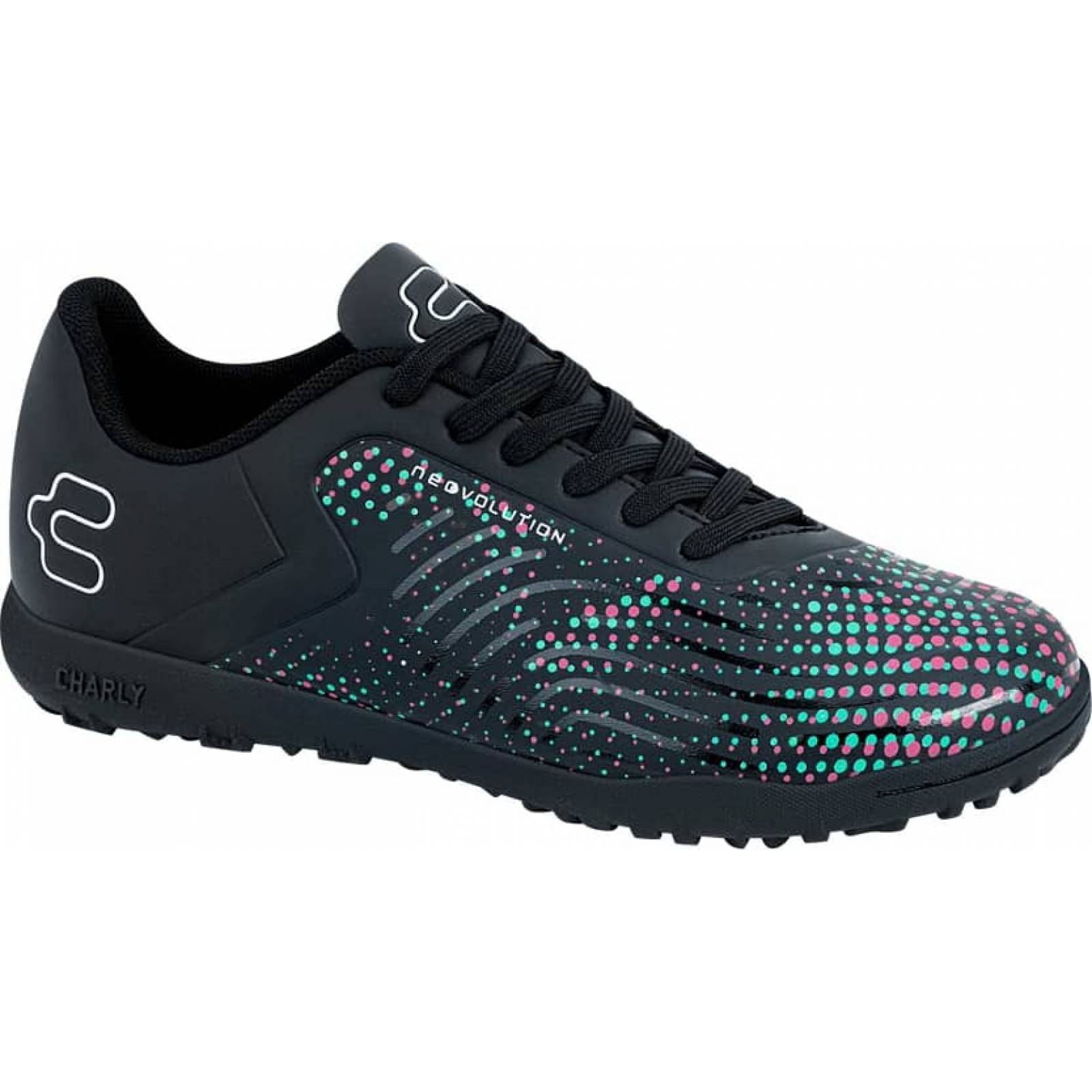 Tenis de futbol / tacos juniors negro Charly modelo 7900