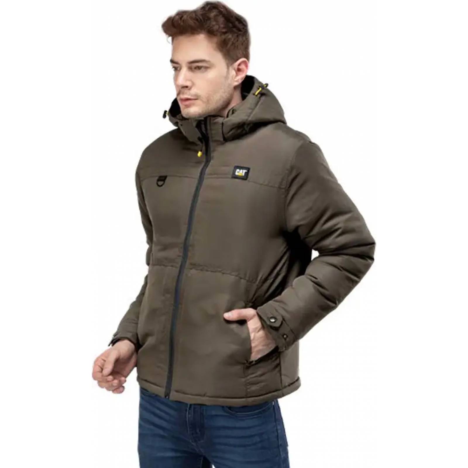 Chamarra abrigadora caballero cafe Caterpillar modelo C101