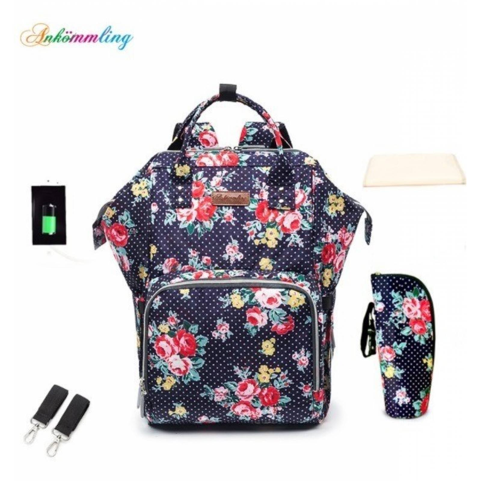 Pañalera Mochila Moderna Multiusos Usb Bonita Mama Termica