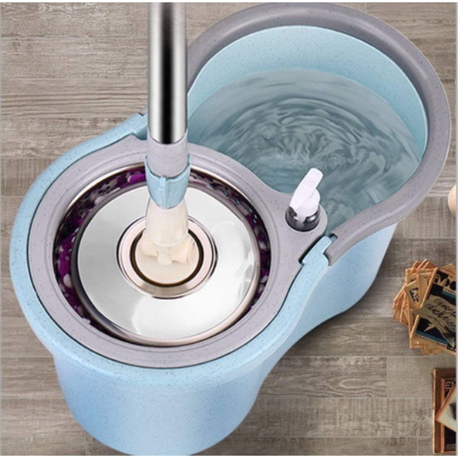 Magic Mop Trapeador Cubeta Centrifugadora Metálica Acero