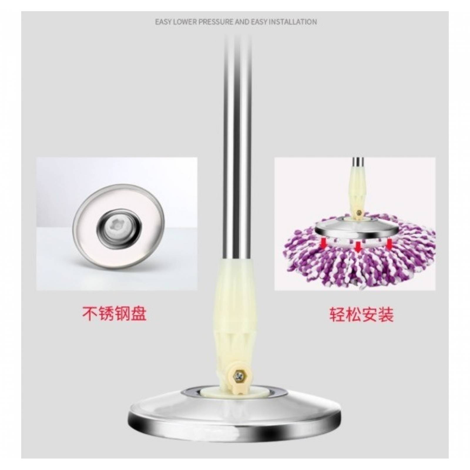 Magic Mop Trapeador Cubeta Centrifugadora Metálica Acero