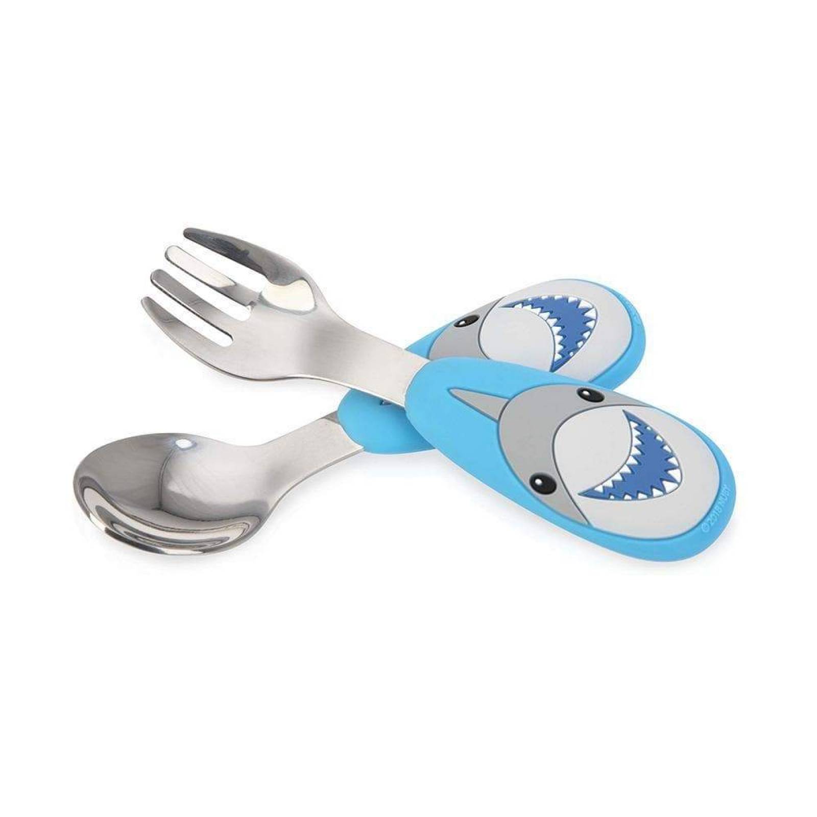 Cubiertos Acero Inoxidable Nuby Azul 2pz