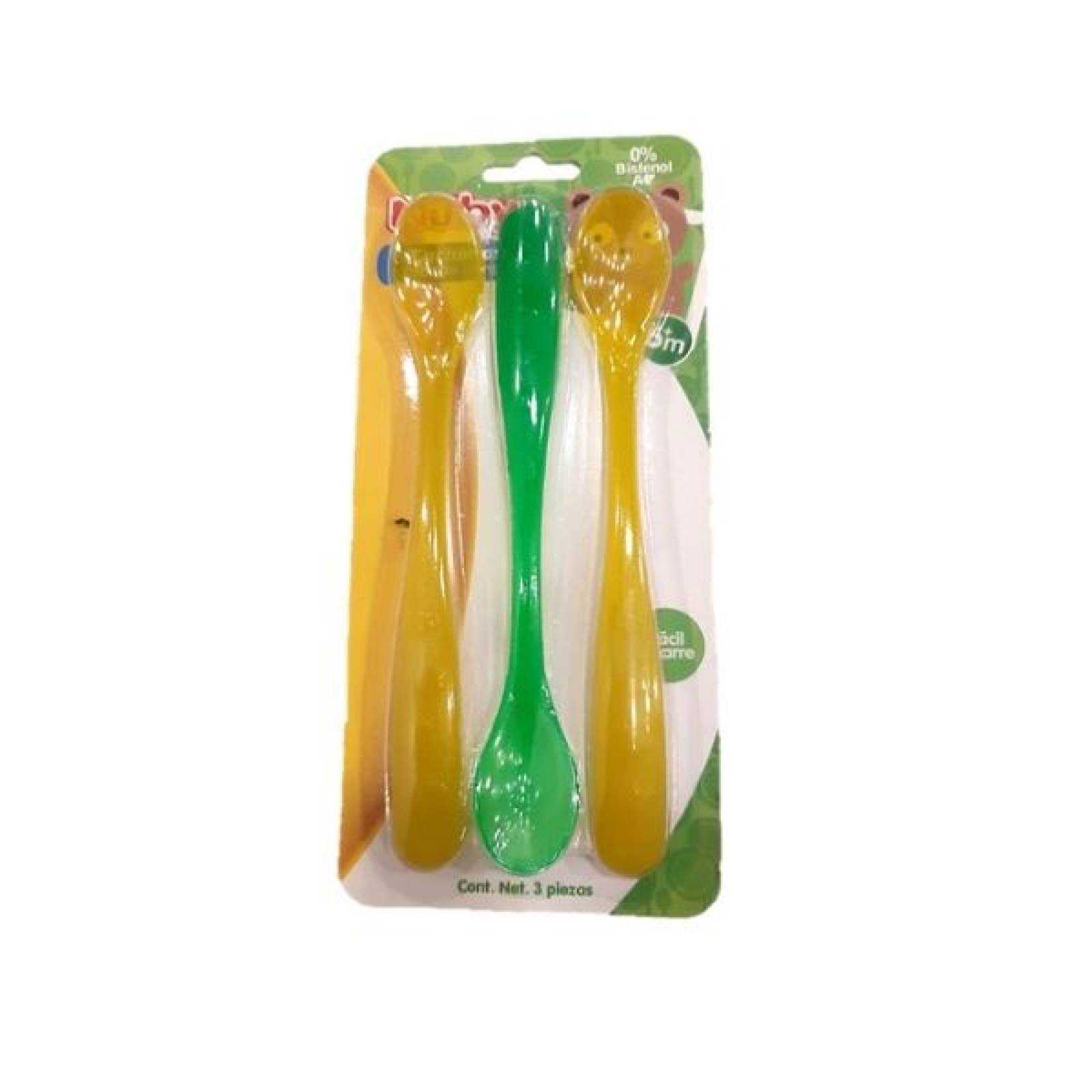 Cuchara Mango Largo Nuby 3pz Verde Amari