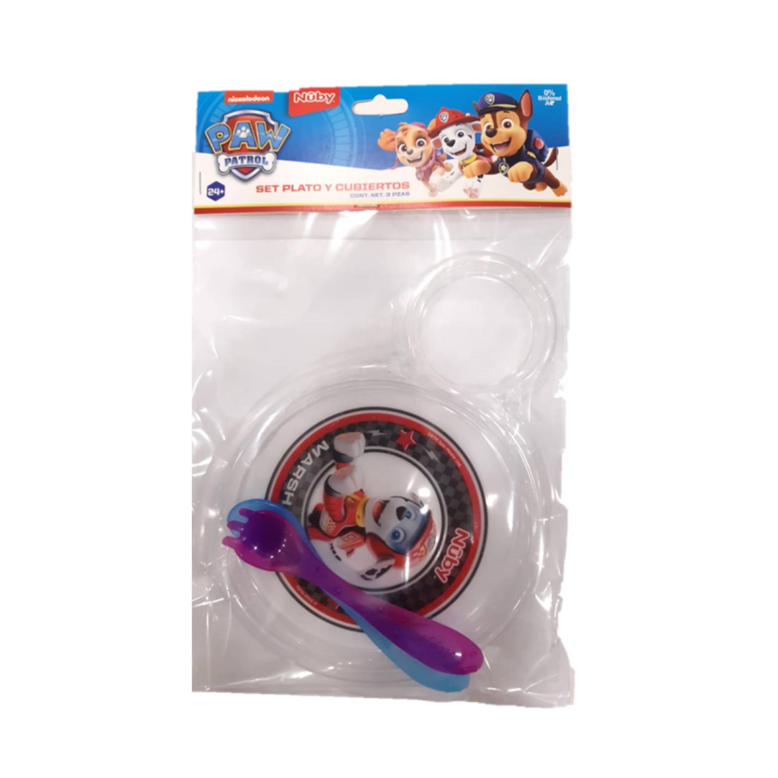 Set Plato Y Cubiertos Paw Patrol Marshal