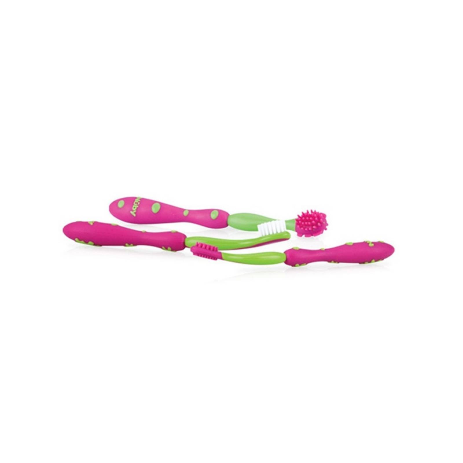 Set Cepillo Oral 3 etapas Nuby Rosa Verd.