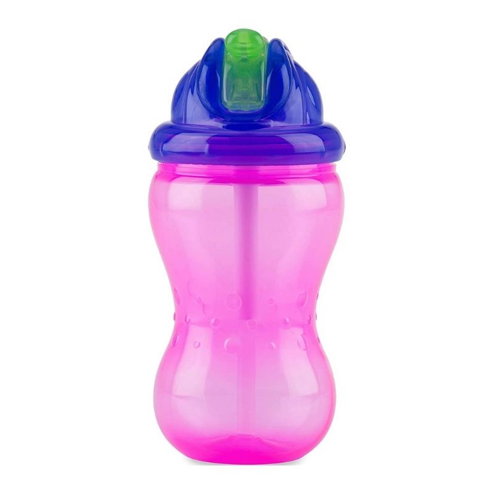 Vaso Flip it Popote Nuby 12oz Rosa Lila