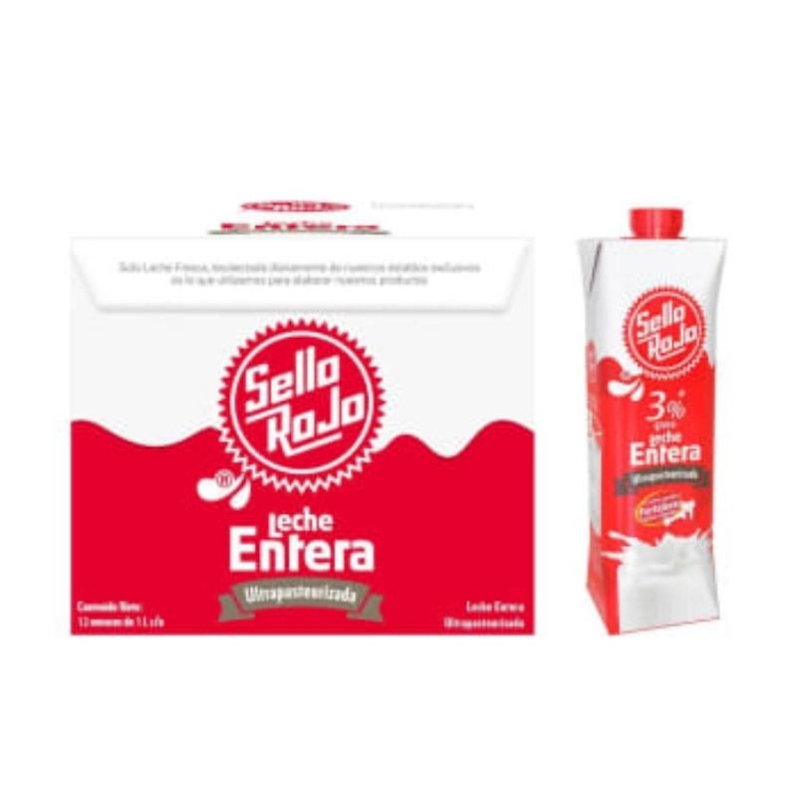 Leche Entera Sello Rojo 1 Lt 12pz