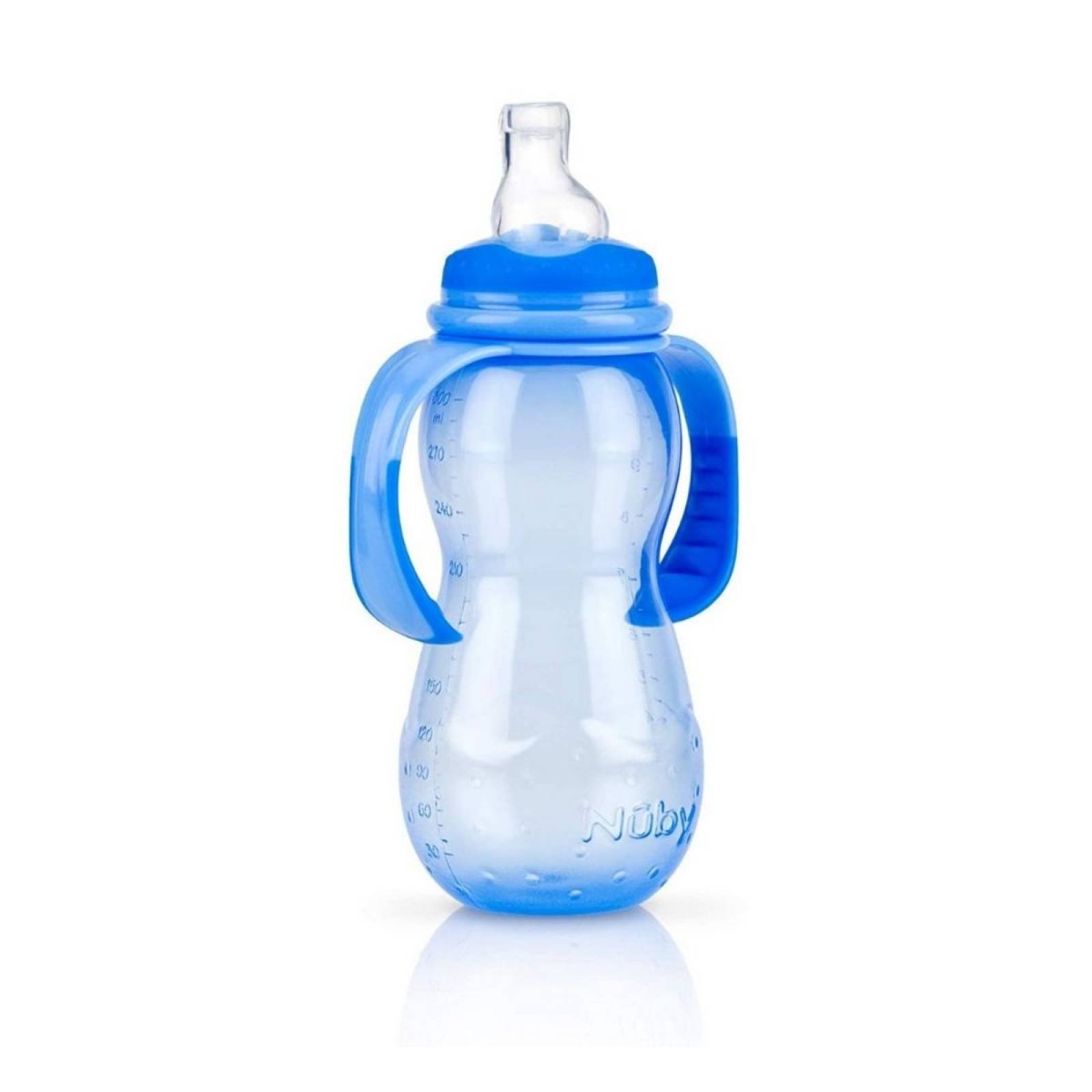 Biberón Estándar 3 Etapas Nuby 11oz Azul