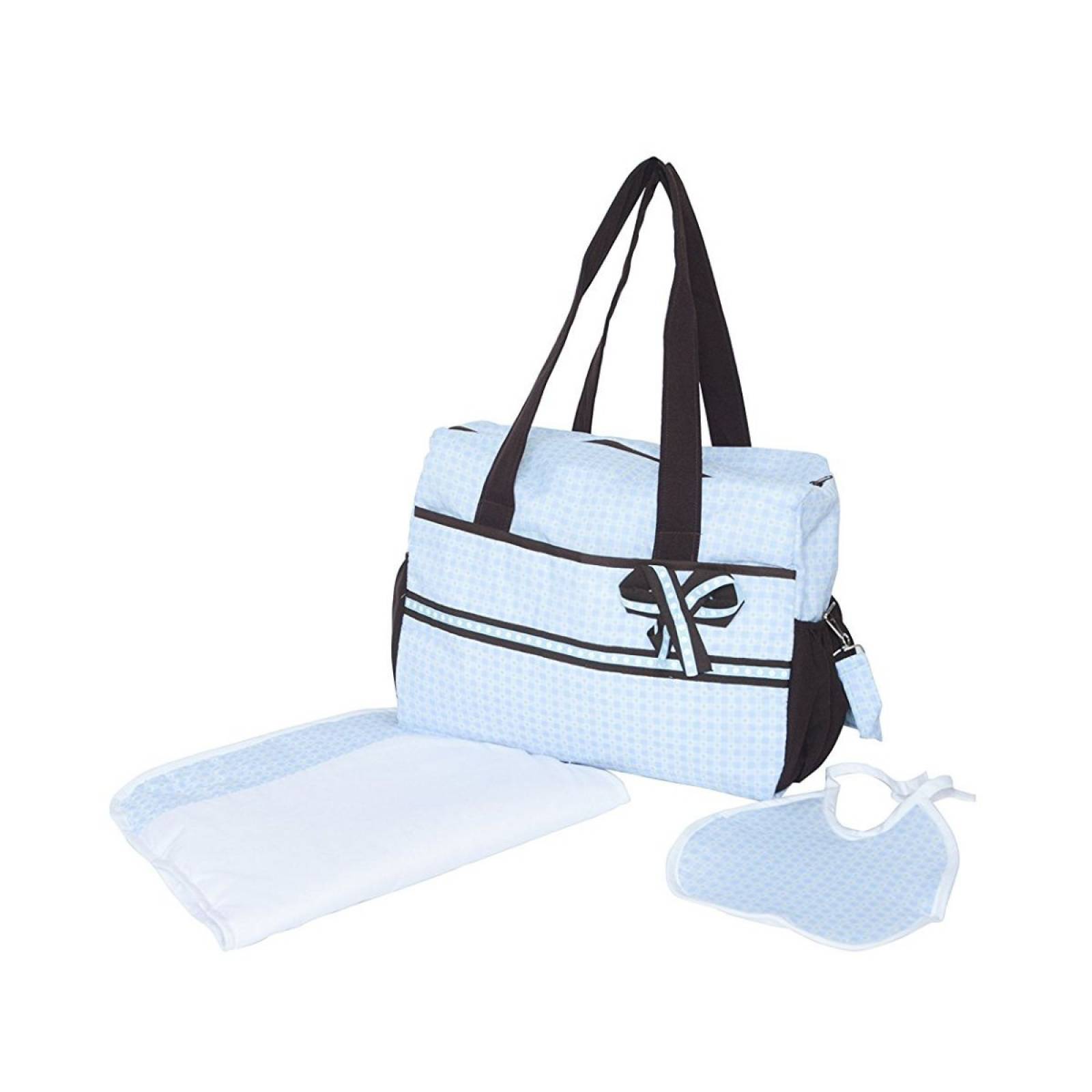Pañalera Tipo Bolso Bebé Caramelo Azul