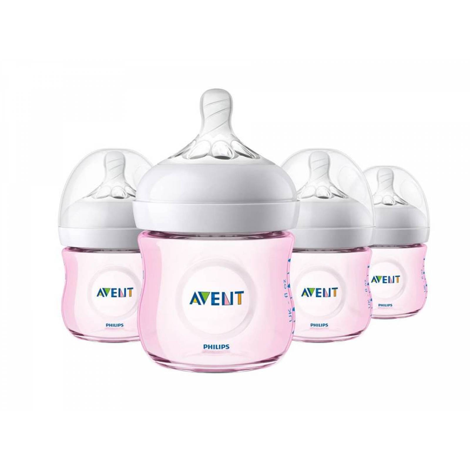Biberones Avent Natural Rosa 4oz 4pz