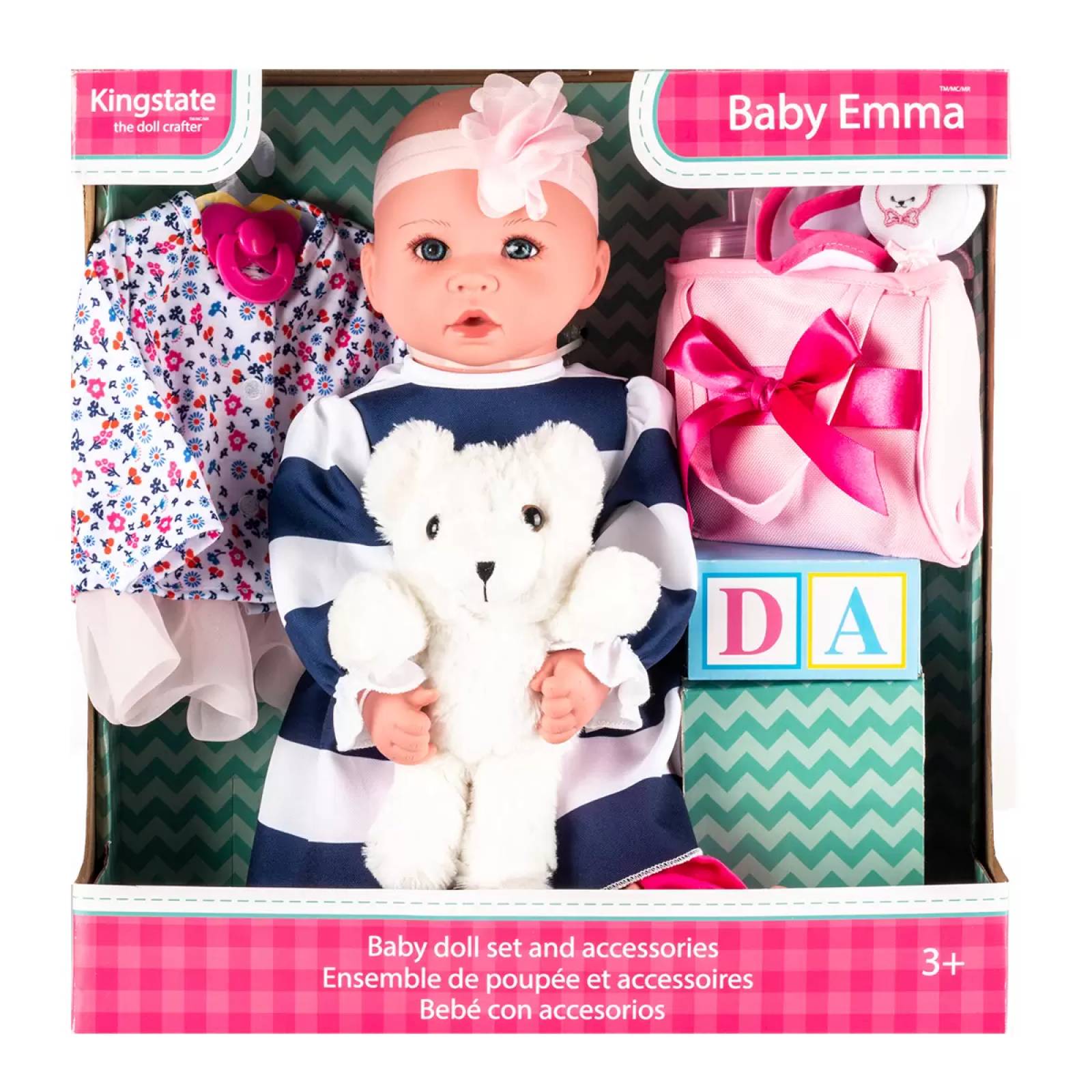 Muñeca Baby Emma Peluche Kingstate Azul