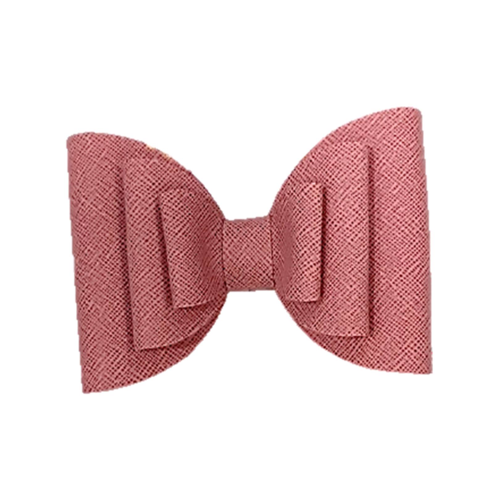 Broche Con Moño Cabello Rosa Rojo Quemad