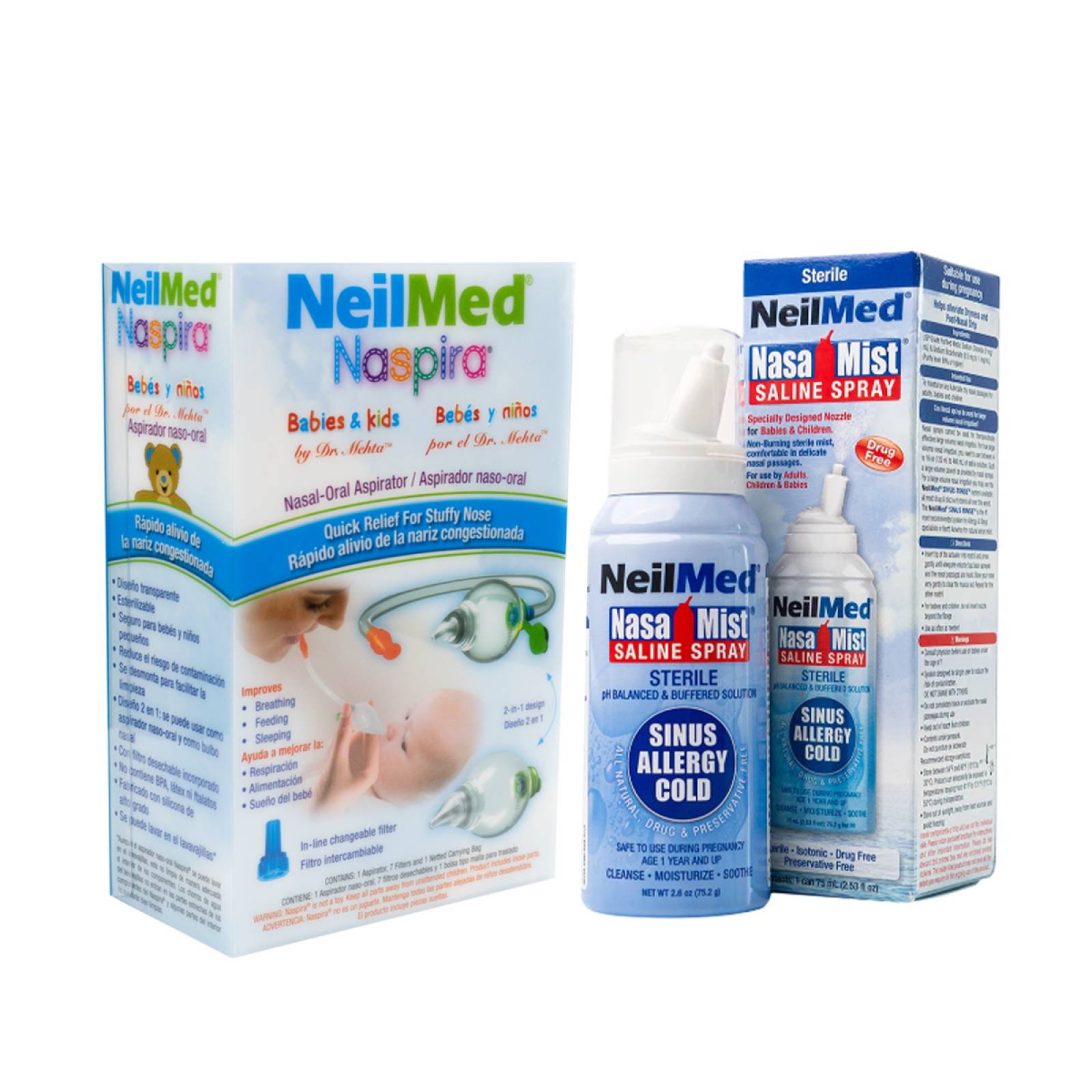 NeilMed Aspirador - Aspirador nasal a batería para bebés y niños