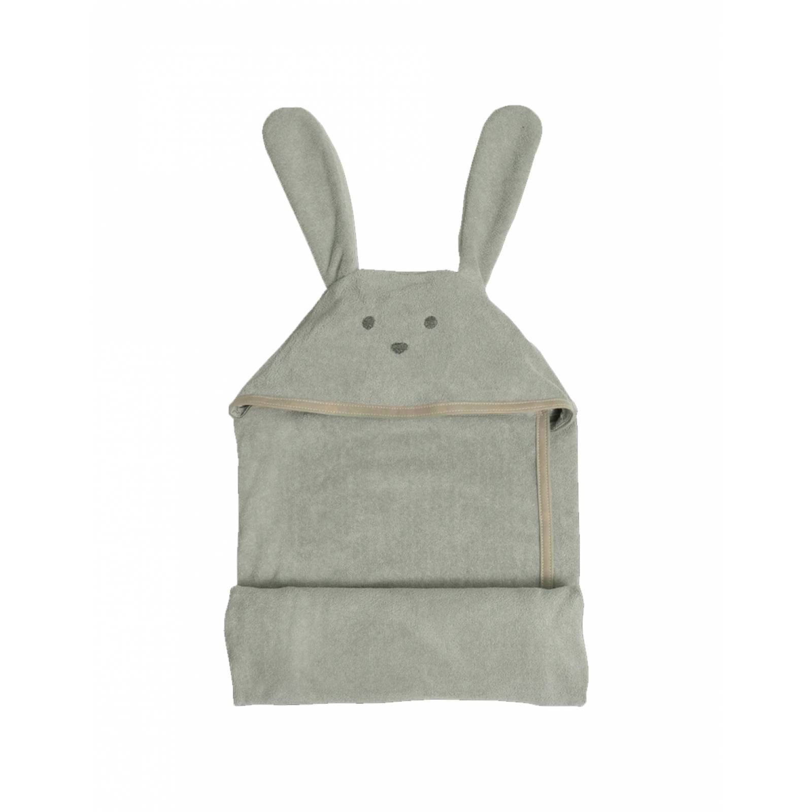 Toallita Con Capucha Baby Inc Bunny Gris