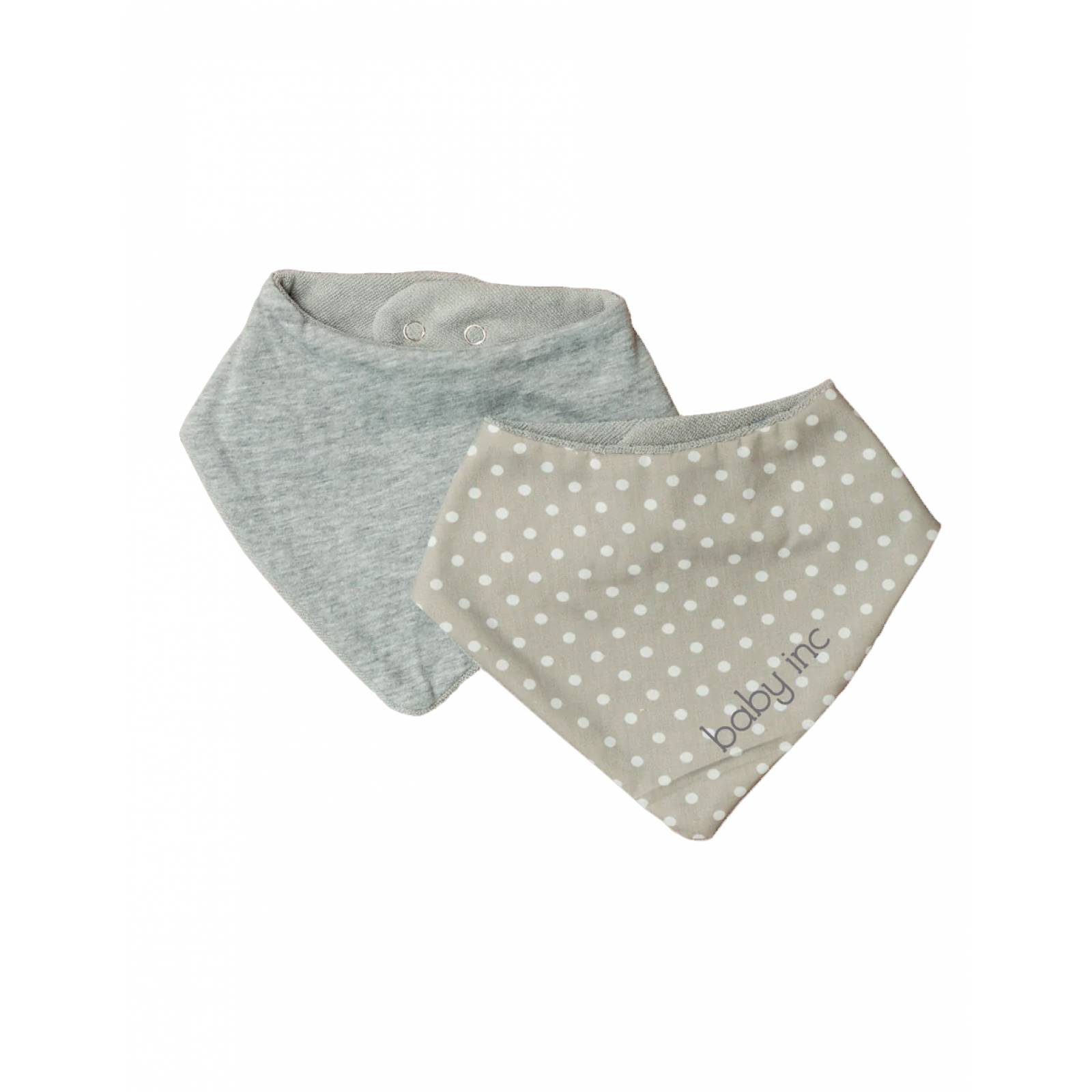 Set De Baberos Bebé Baby Inc 2pz Gris.