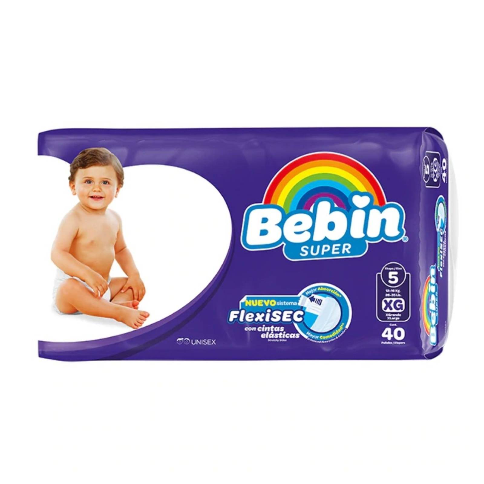 Pañal Bebin Súper Extra Grande 40 Pz