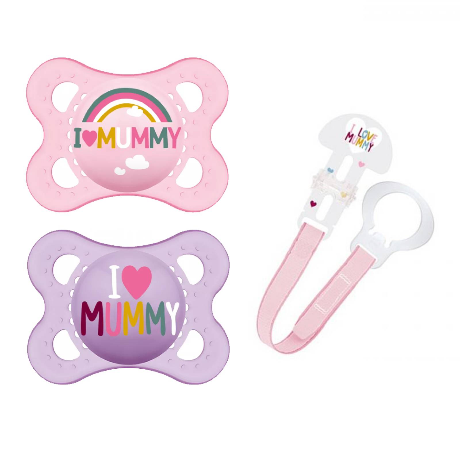 Set Chupones Original Clip Mam 0-6m Lila