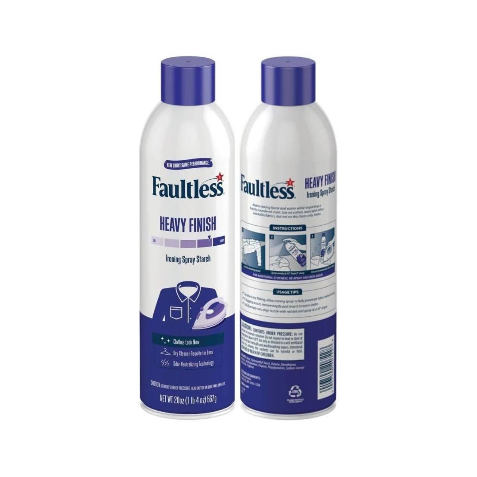 FAULTLESS - Spray de almidón para ropa sucia, latas de almidón pesado sin  defectos, latas de 20
