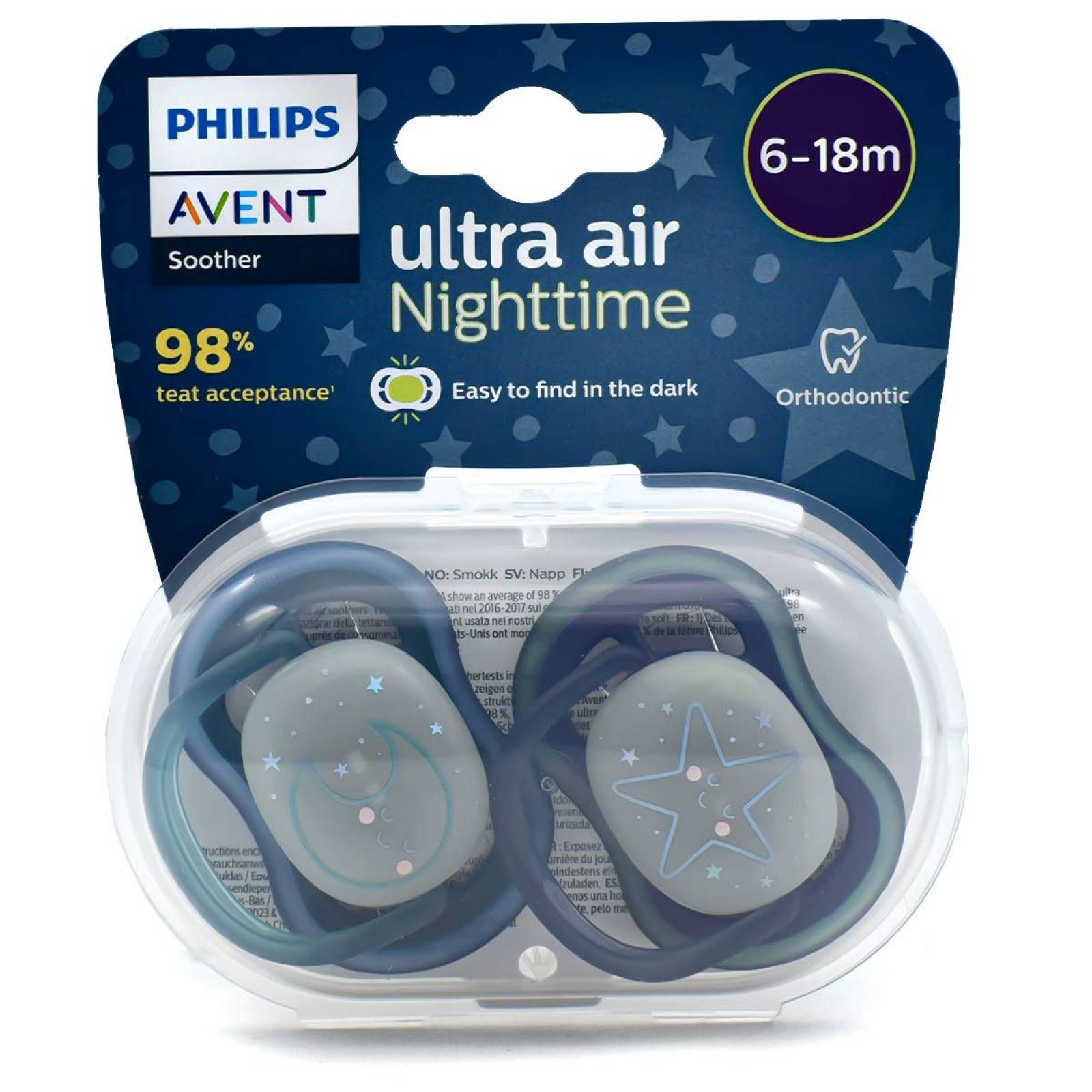 Chupón Ultra Air Night Avent 6-18m Az Es.