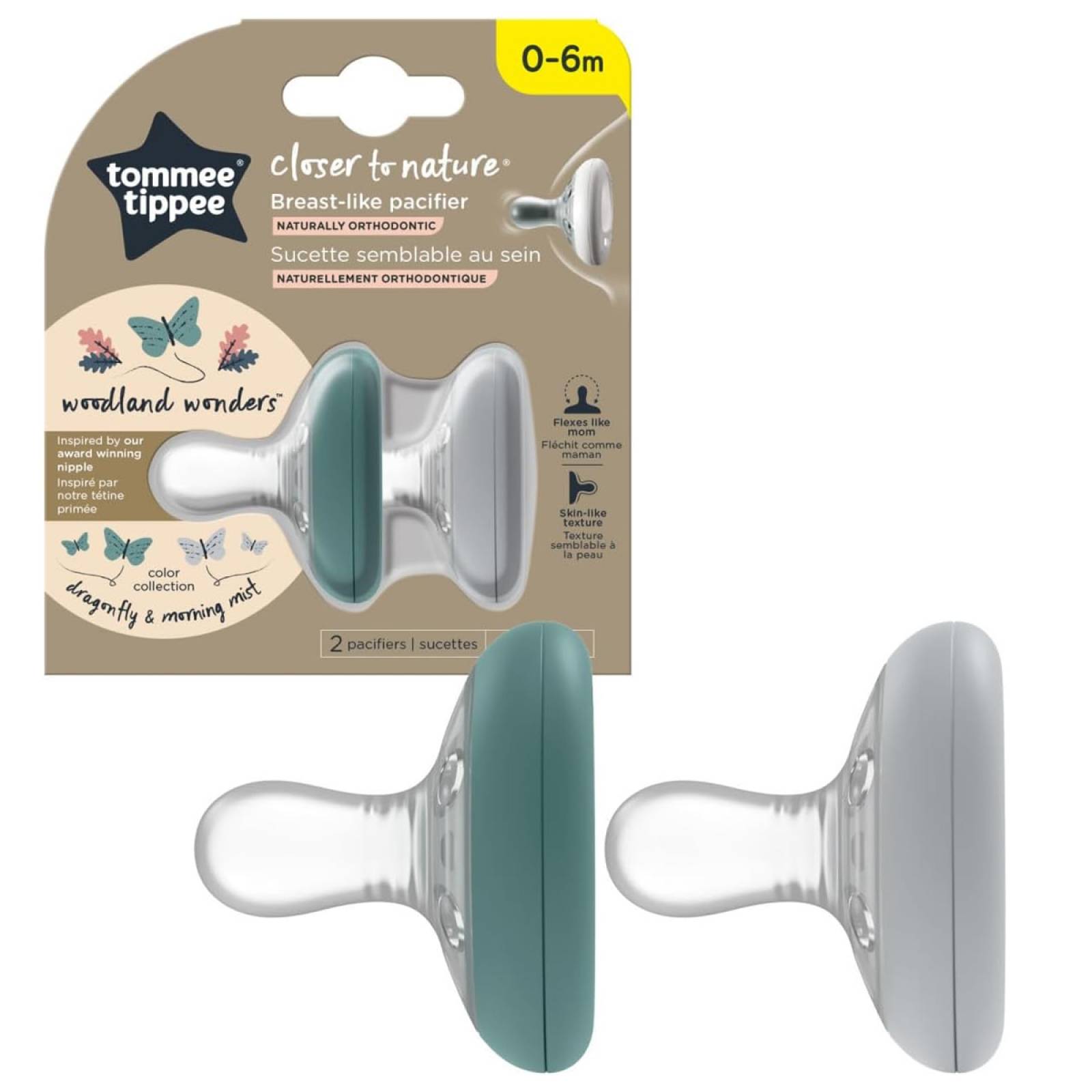 Chupón Pecho Tommee Tippee 2pz 0-6m Drag.