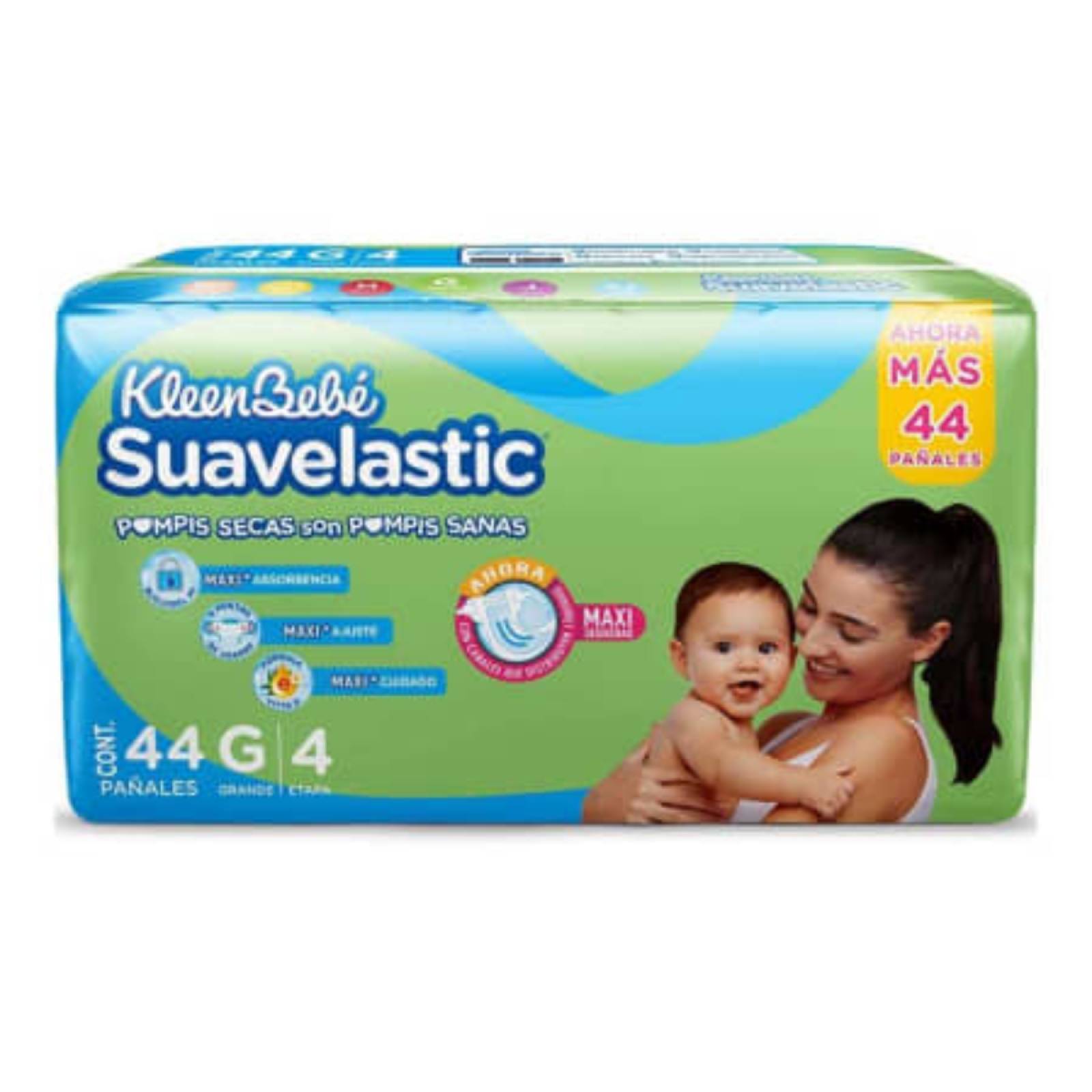 Pañal Kleen Bebé Suavelastic Grande 44pz.