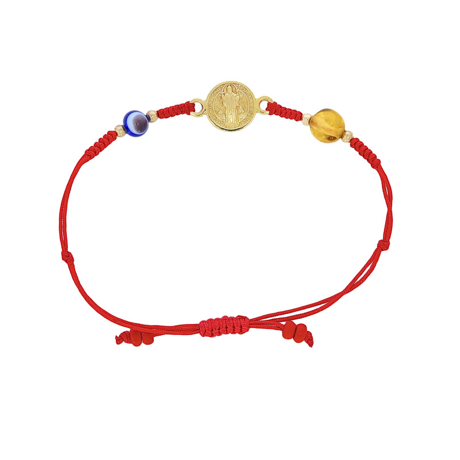 Pulsera Hilo Rojo Ojo Ambar San Benito