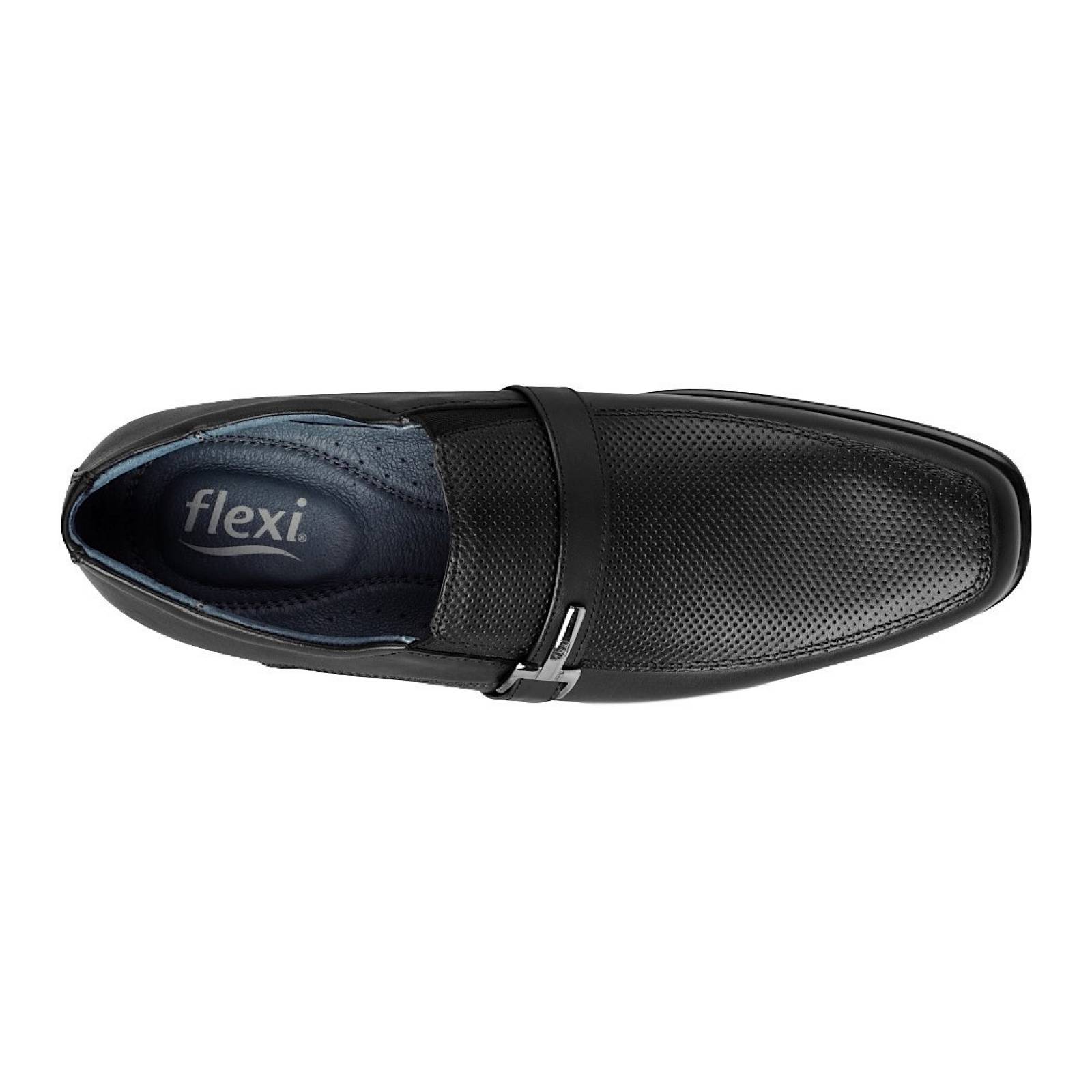 ZAPATOS FLEXI PARA CABALLERO 90704 PIEL NEGRO