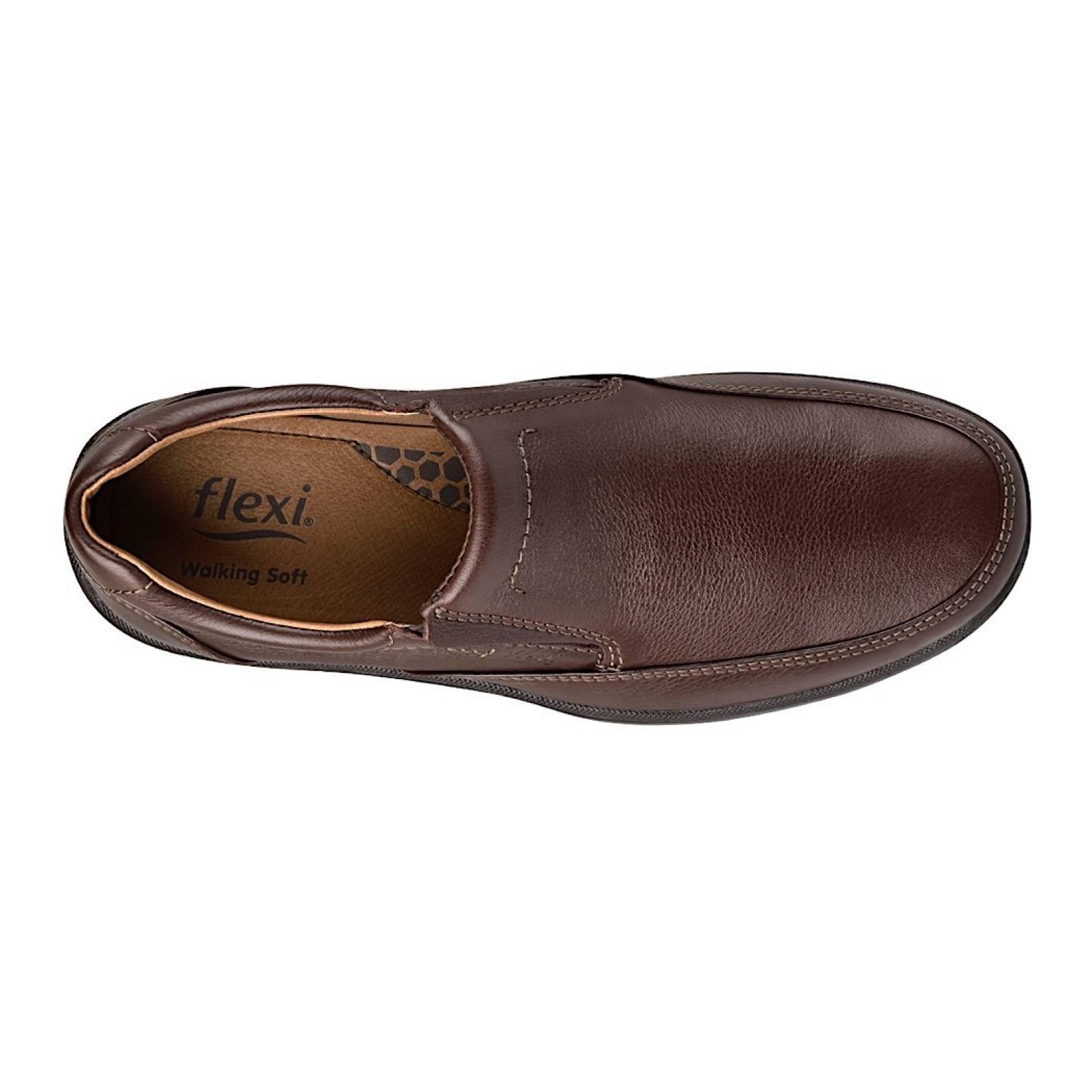 ZAPATOS PARA CABALLERO FLEXI 402802 PIEL CAFÉ