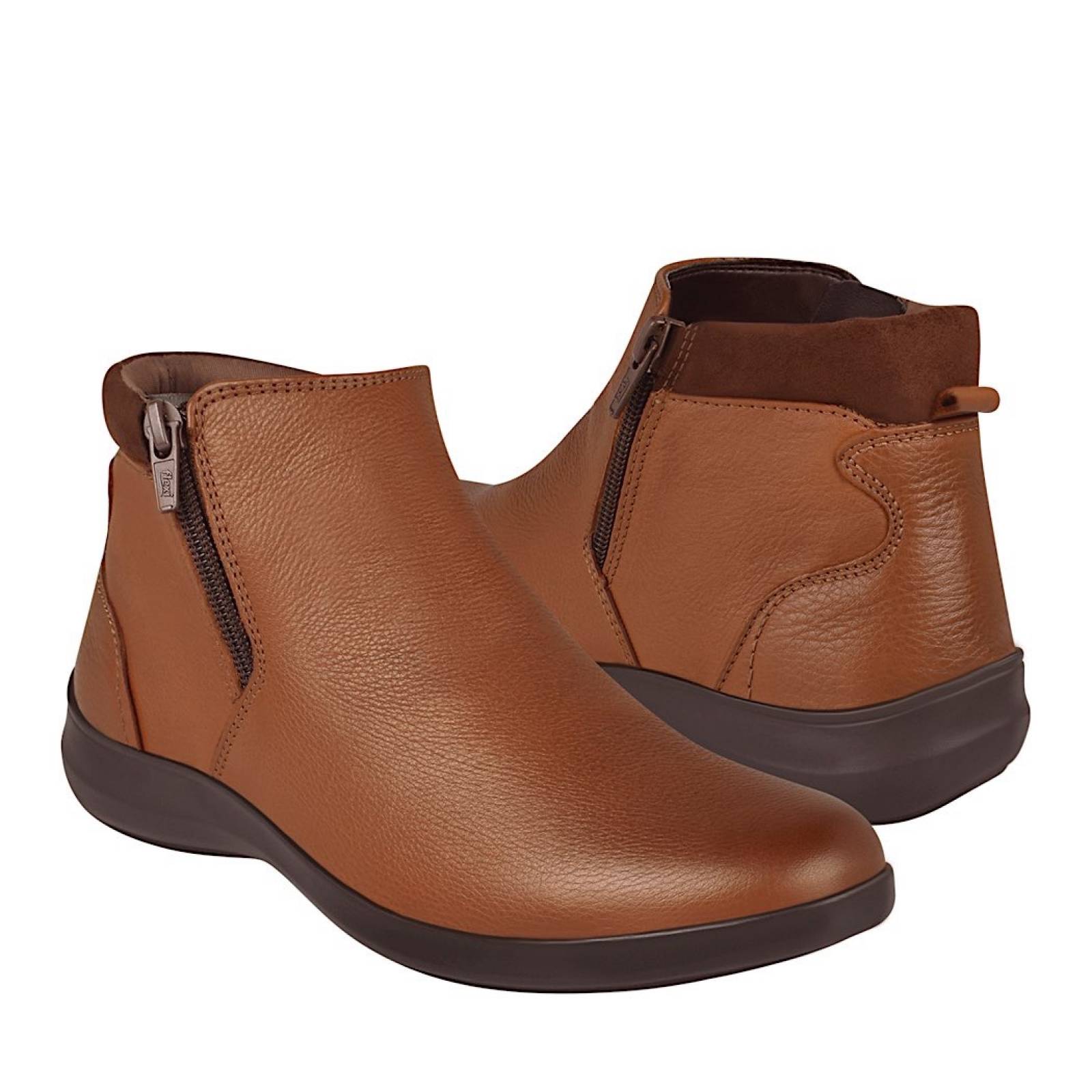 BOTINES CASUALES PARA DAMA FLEXI 25913 PIEL CAFÉ