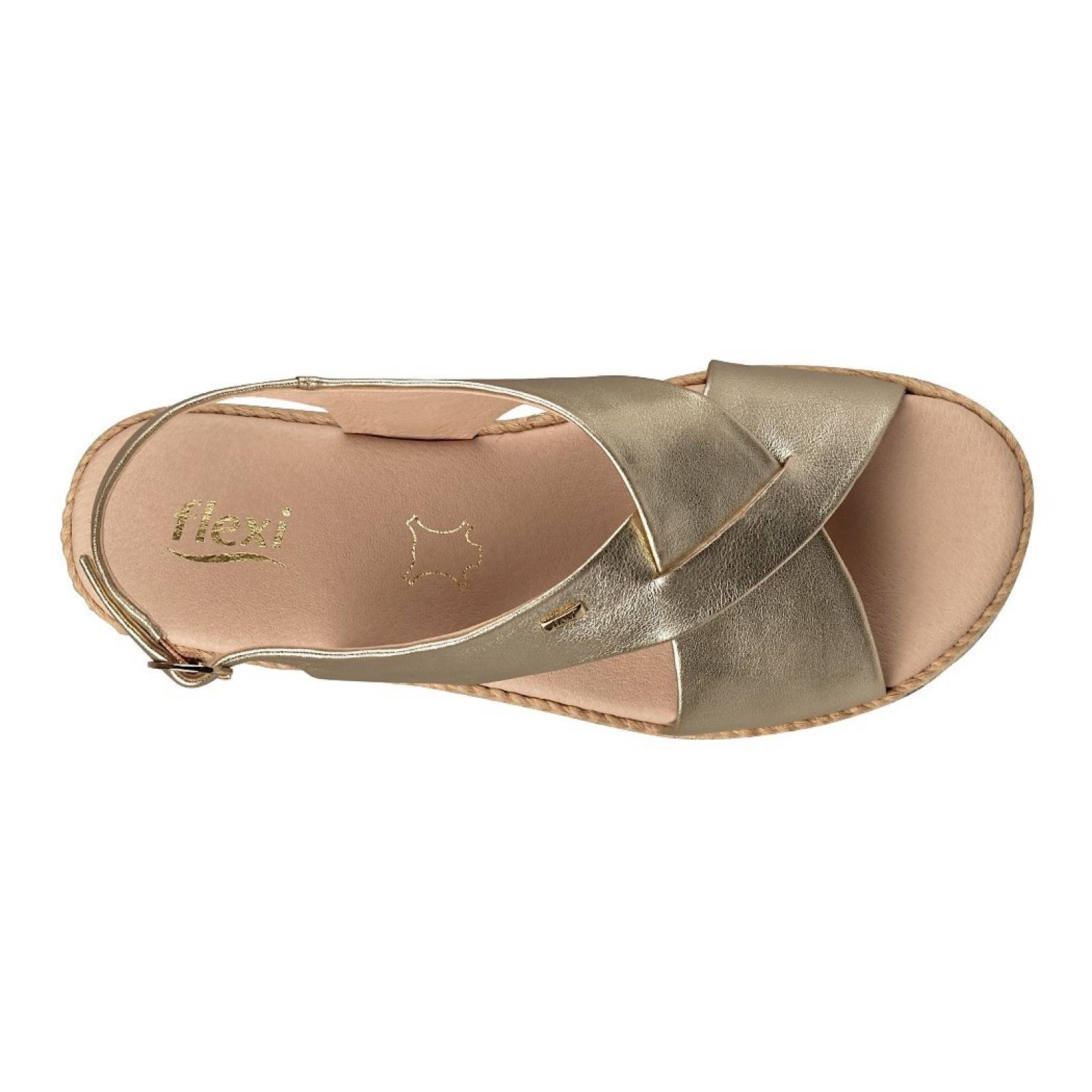 SANDALIAS CASUALES PARA DAMA FLEXI 100206 ORO