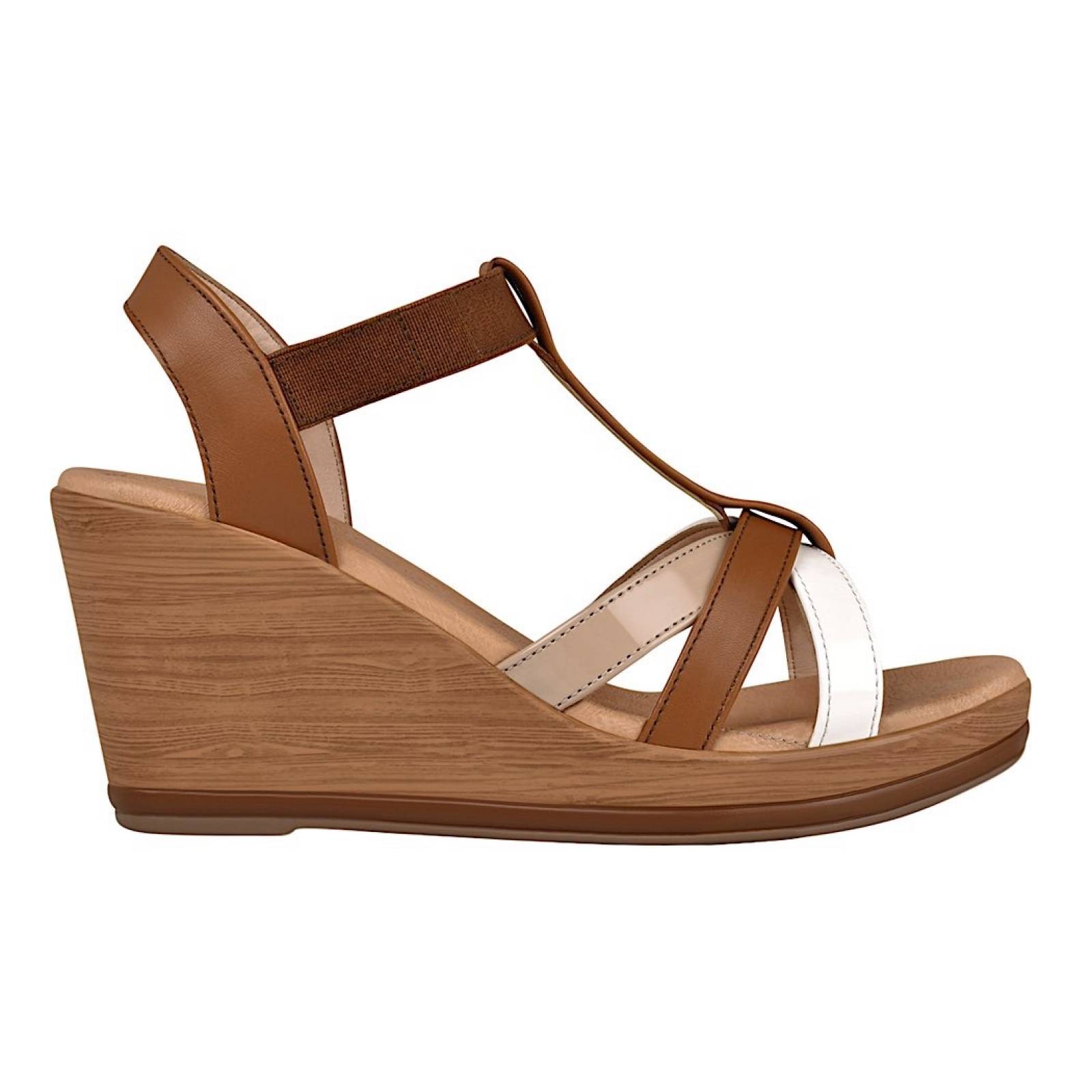 SANDALIAS CASUALES PARA DAMA FLEXI 100705 PIEL CAFÉ