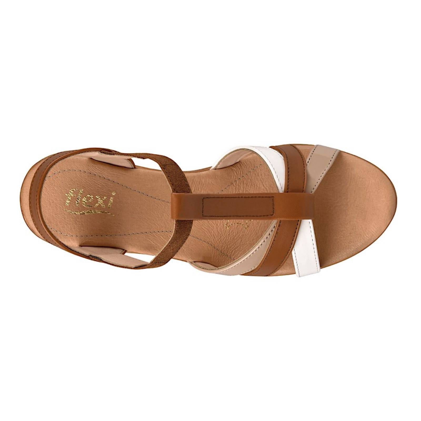 SANDALIAS CASUALES PARA DAMA FLEXI 100705 PIEL CAFÉ