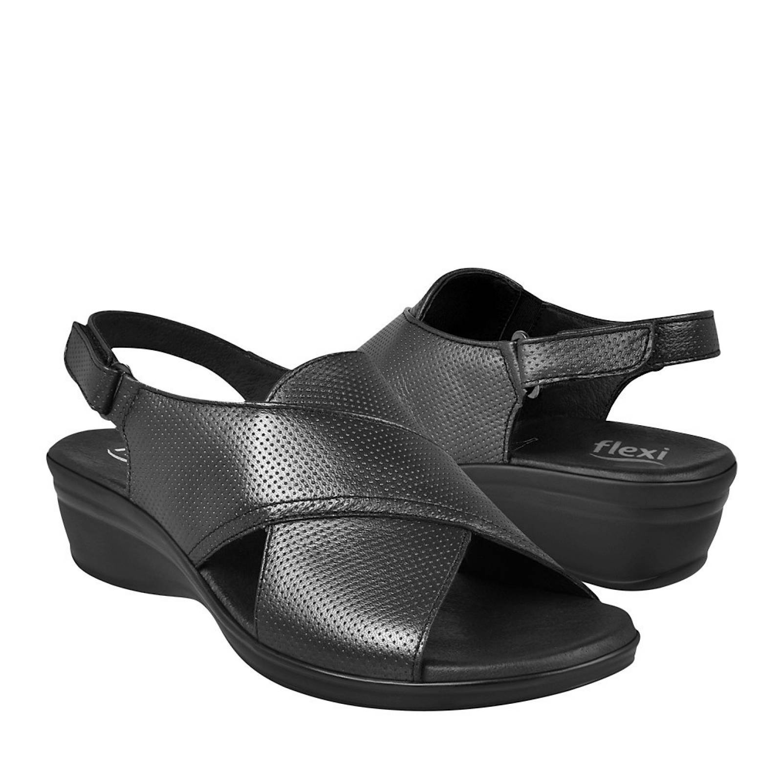 SANDALIAS CASUALES PARA DAMA FLEXI 100001 NEGRO