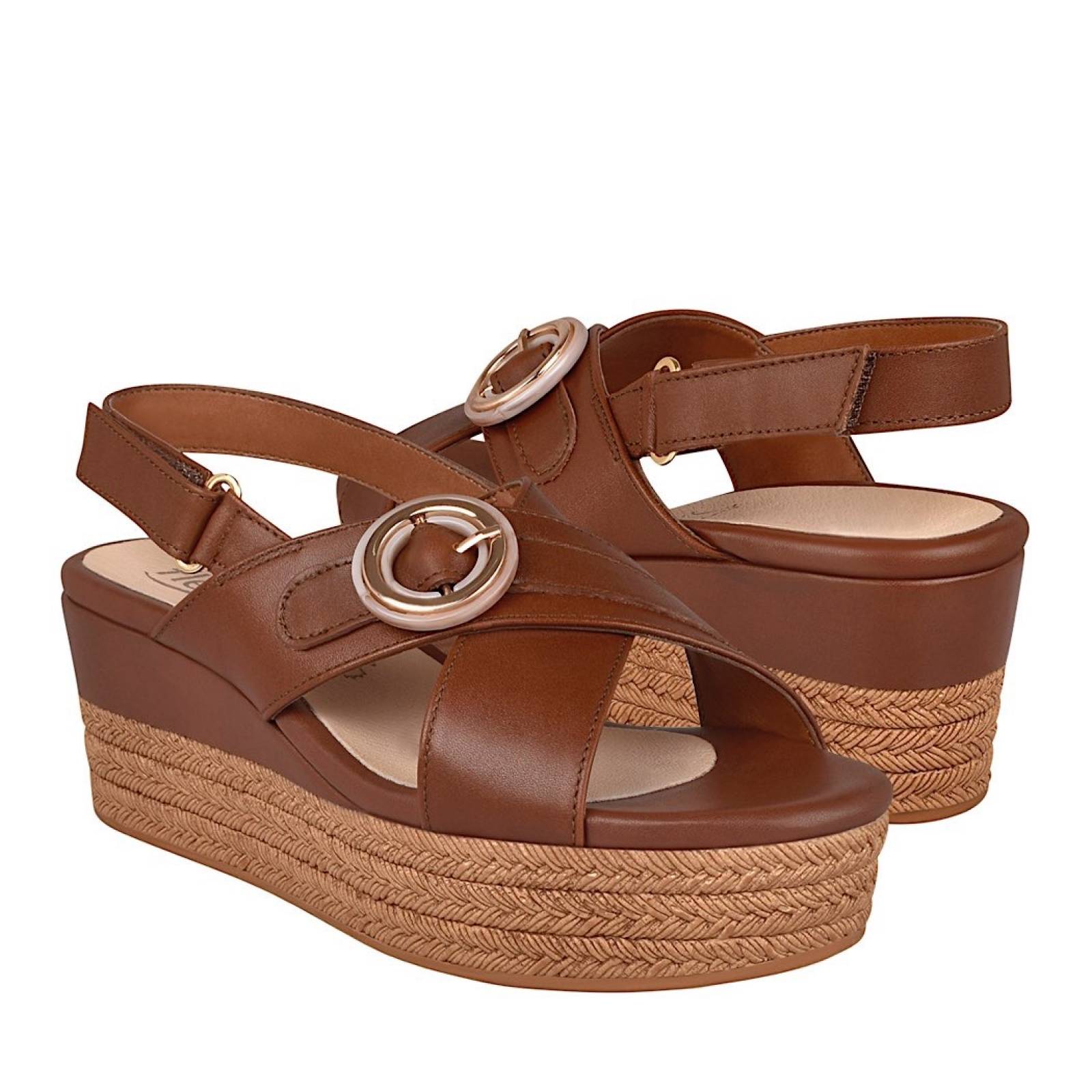 SANDALIAS PARA DAMA FLEXI 103101 PIEL CAFÉ