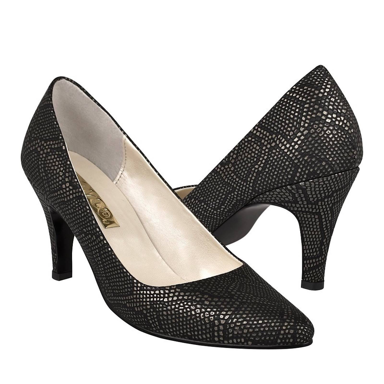 TACONES DE FIESTA PARA DAMA STYLO 9030 NEGRO PLATA