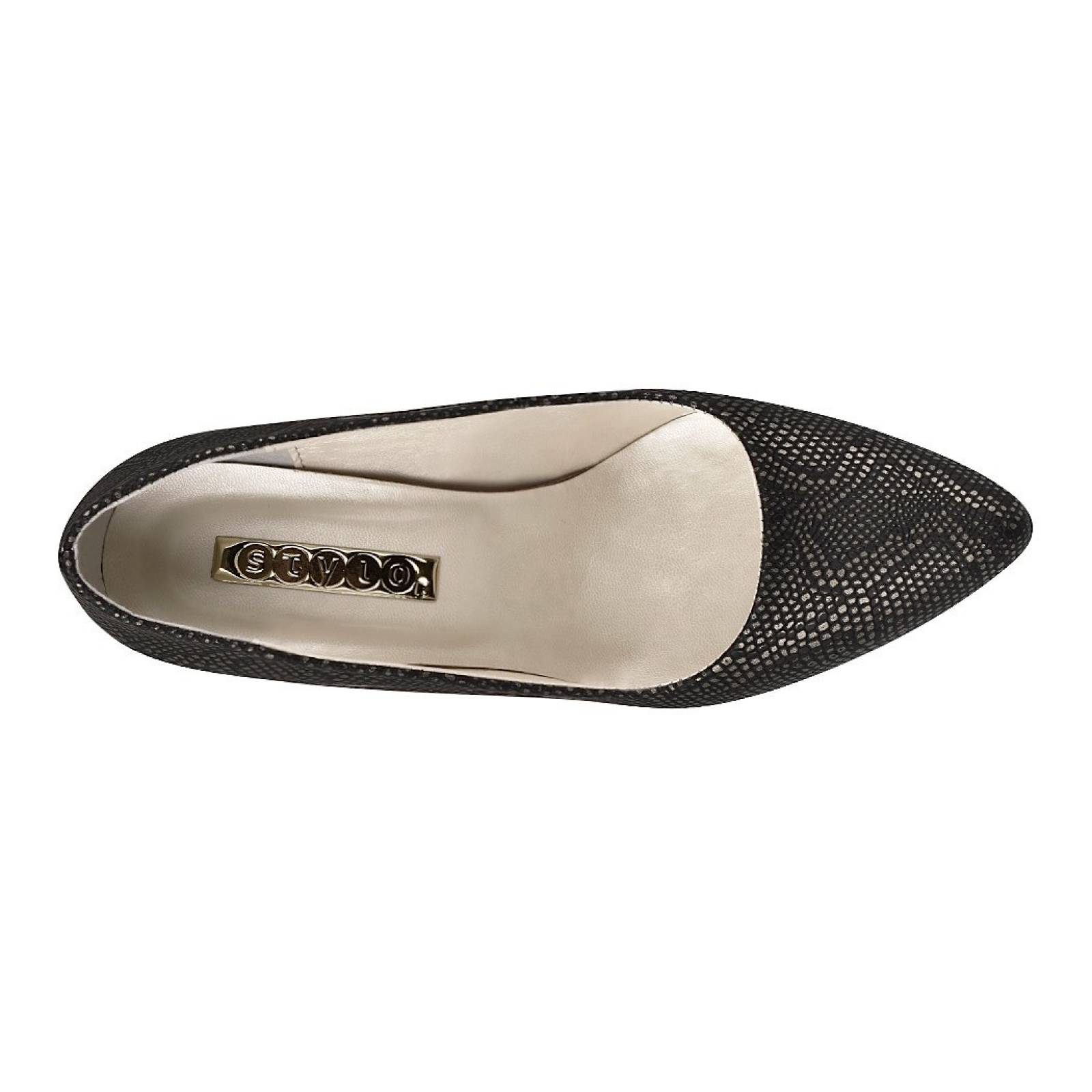 TACONES DE FIESTA PARA DAMA STYLO 9030 NEGRO PLATA