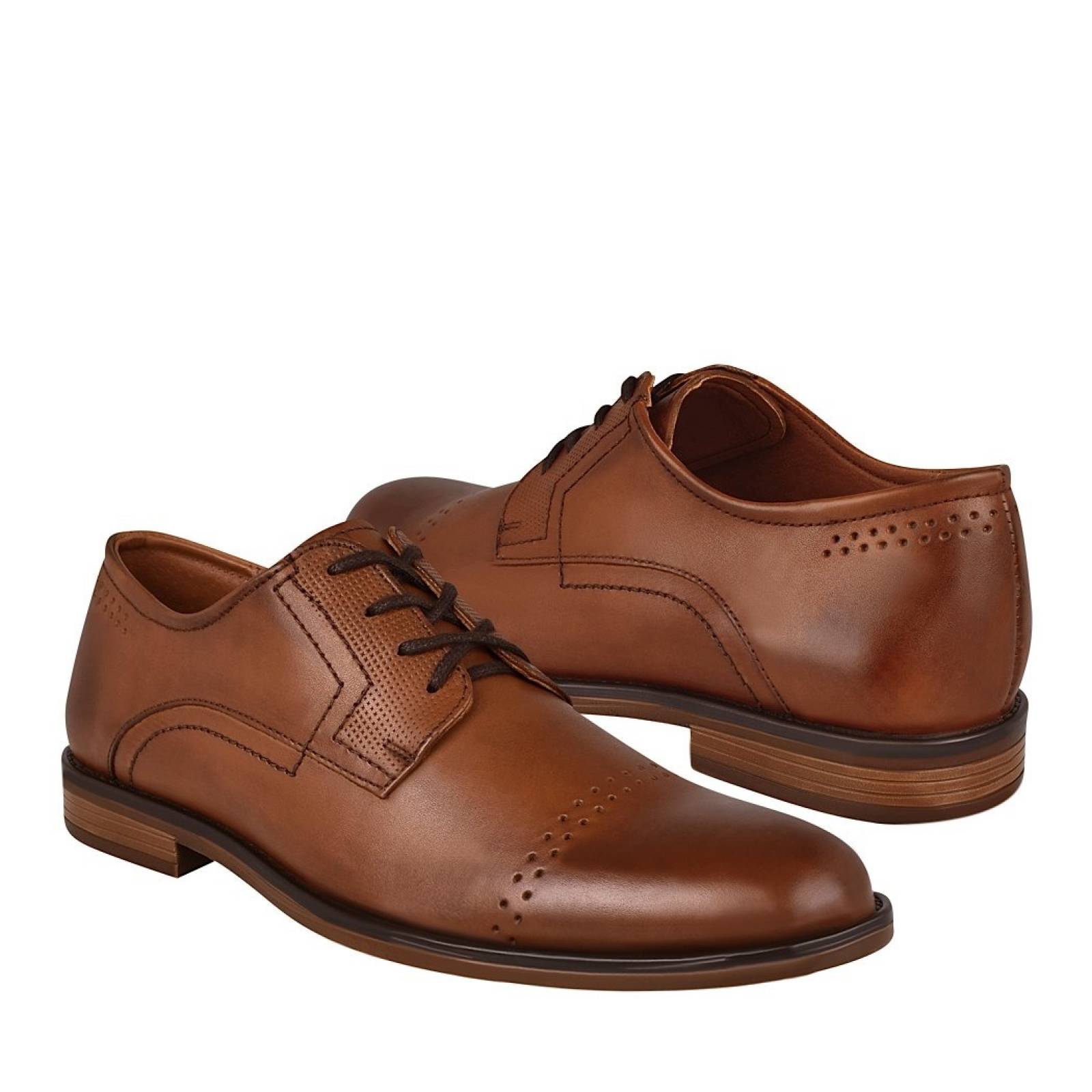 ZAPATOS DE VESTIR  PARA CABALLERO STYLO 1450-CP PIEL CAFE