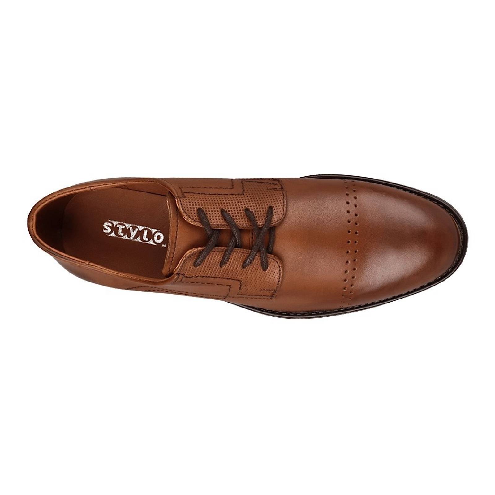 ZAPATOS DE VESTIR  PARA CABALLERO STYLO 1450-CP PIEL CAFE