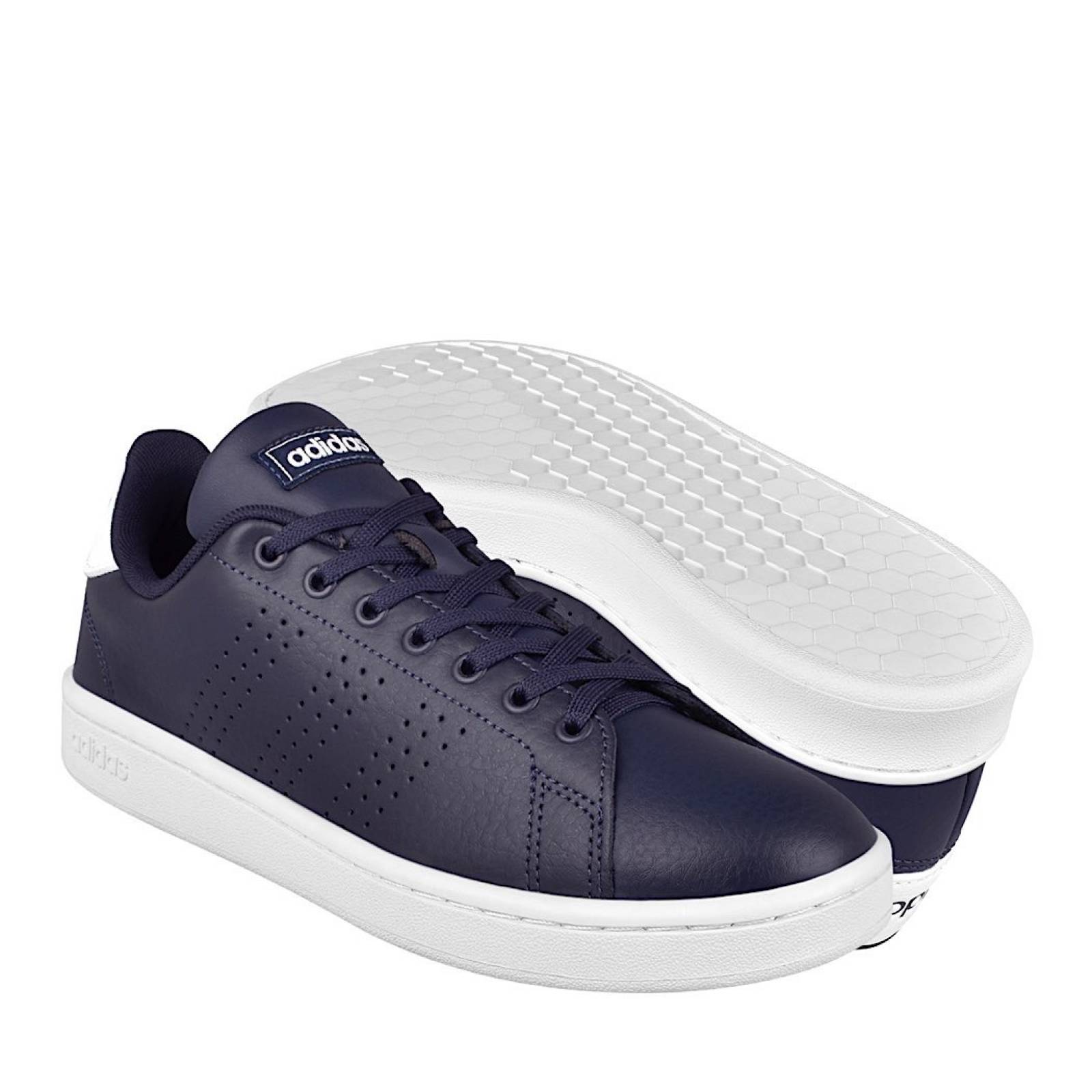 TENIS CASUALES CABALLERO ADIDAS ADVANTAGE F36430 PIEL AZUL