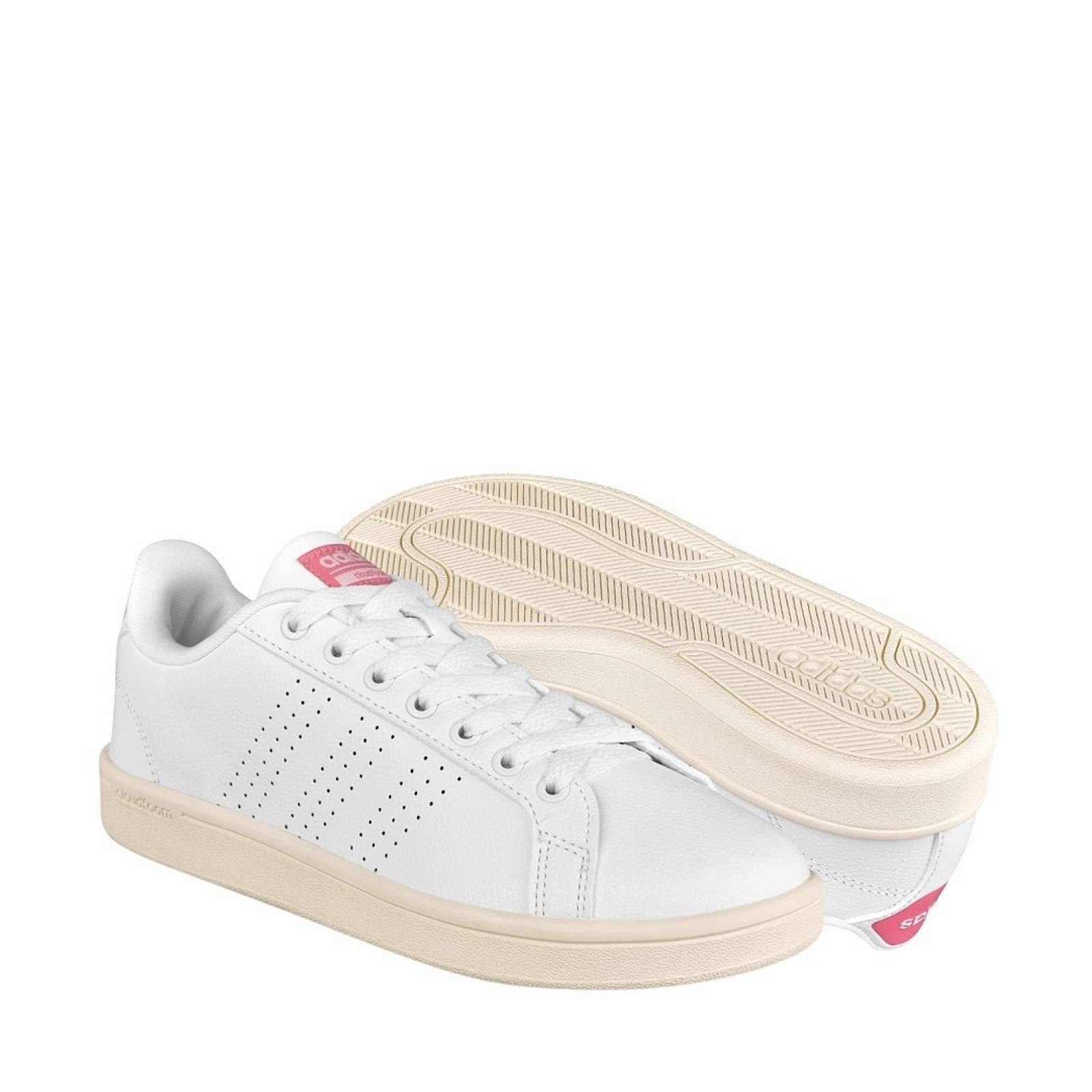 TENIS CASUALES PARA DAMA ADIDAS AW3974 PIEL BLANCO ROSA