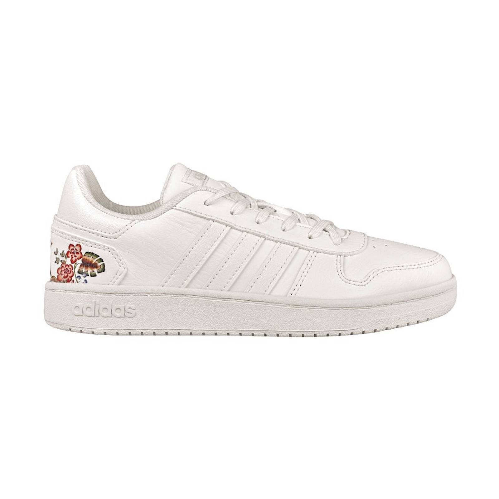 TENIS CASUALES PARA DAMA ADIDAS HOOPS EF0122 SIMIPIEL BEIGE