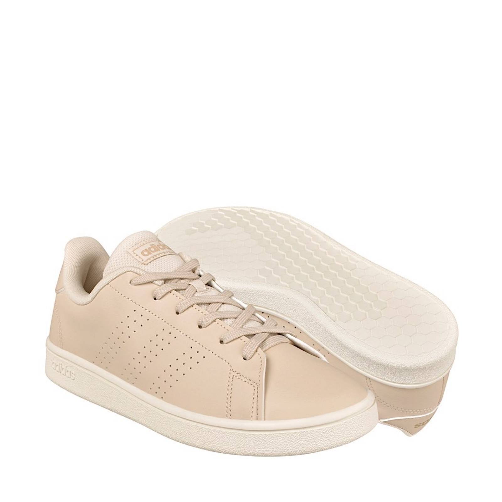 TENIS CASUALES MUJER ADIDAS ADVANTAGE EE7502 SIMIPIEL BEIGE