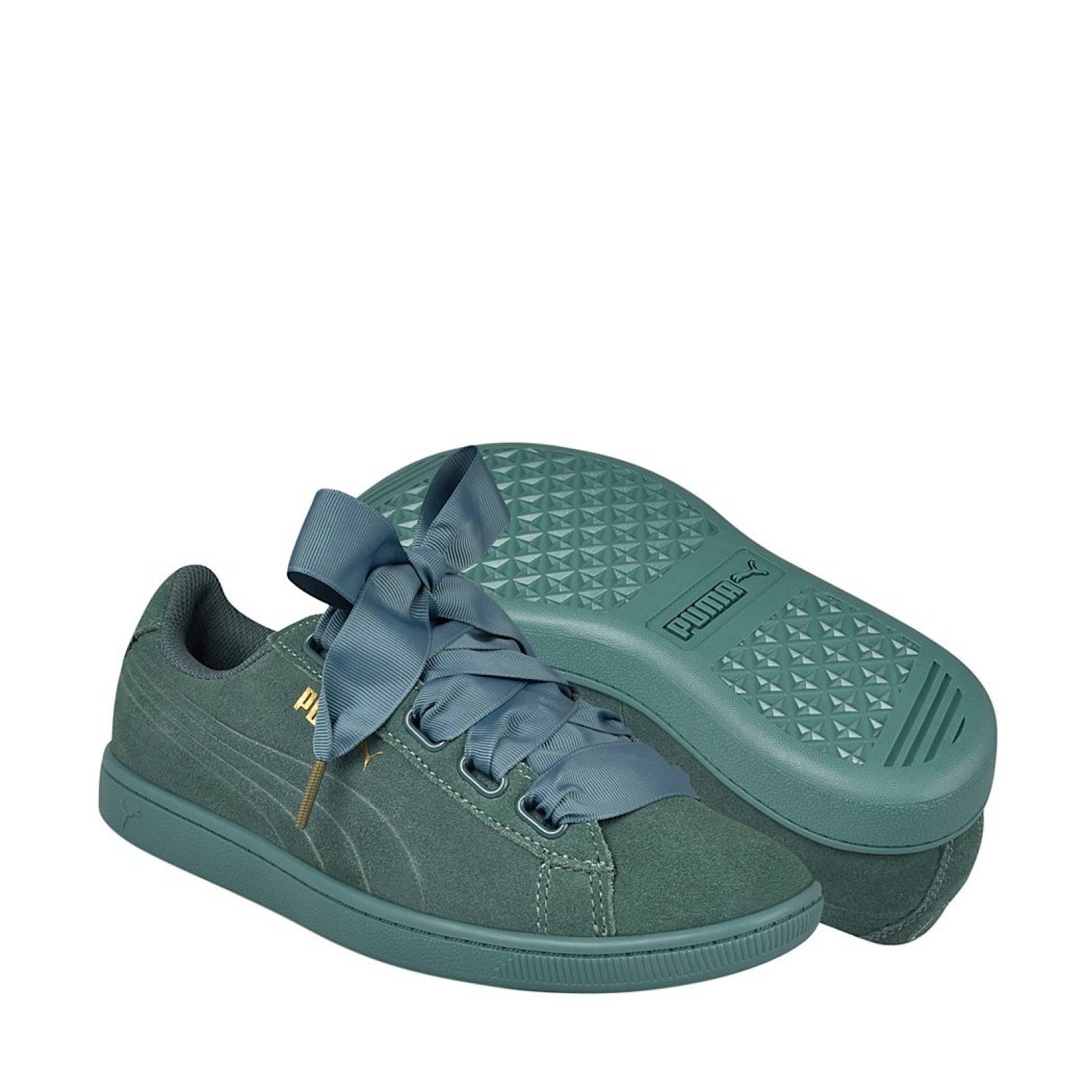 TENIS CASUALES PARA DAMA PUMA SUEDE BOW 36426207 VERDE