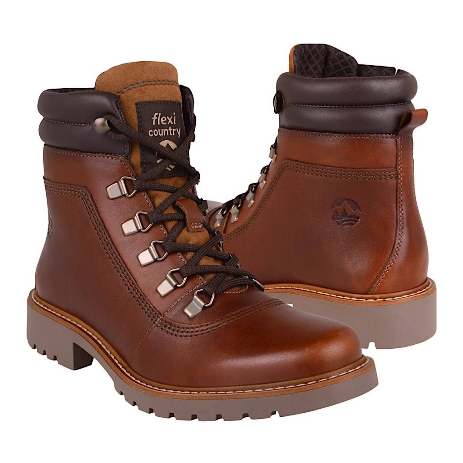 BOTAS CASUALES PARA DAMA FLEXI 37811 PIEL CAFÉ