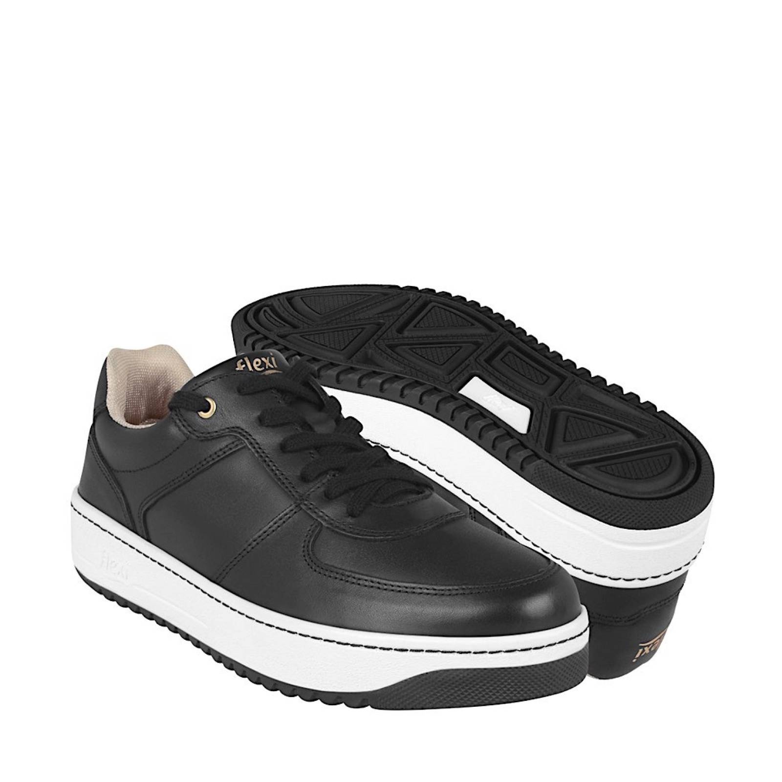 TENIS CASUALES PARA DAMA FLEXI 103501 PIEL NEGRO