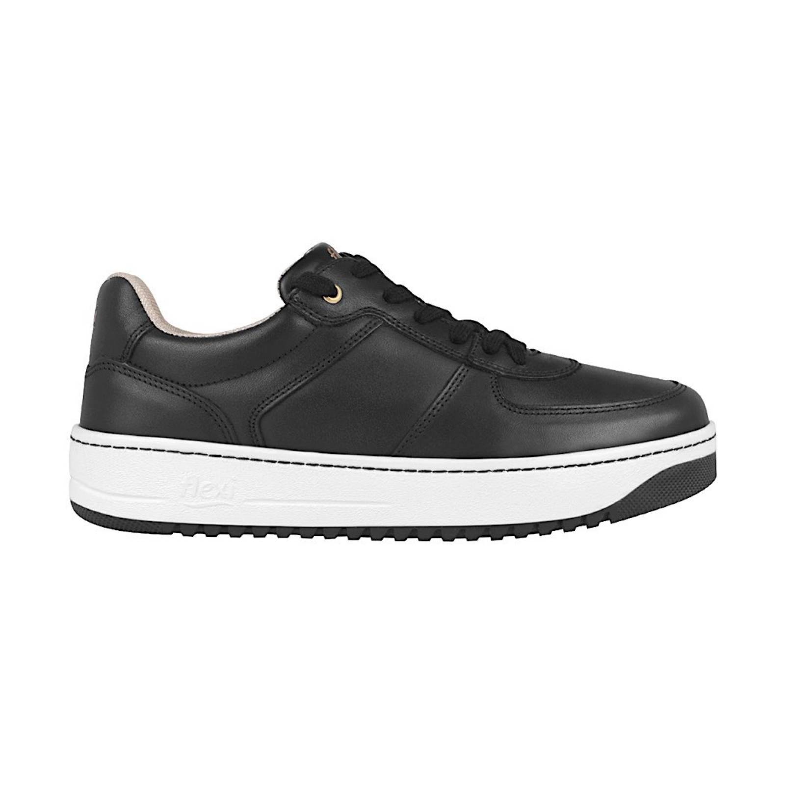 TENIS CASUALES PARA DAMA FLEXI 103501 PIEL NEGRO