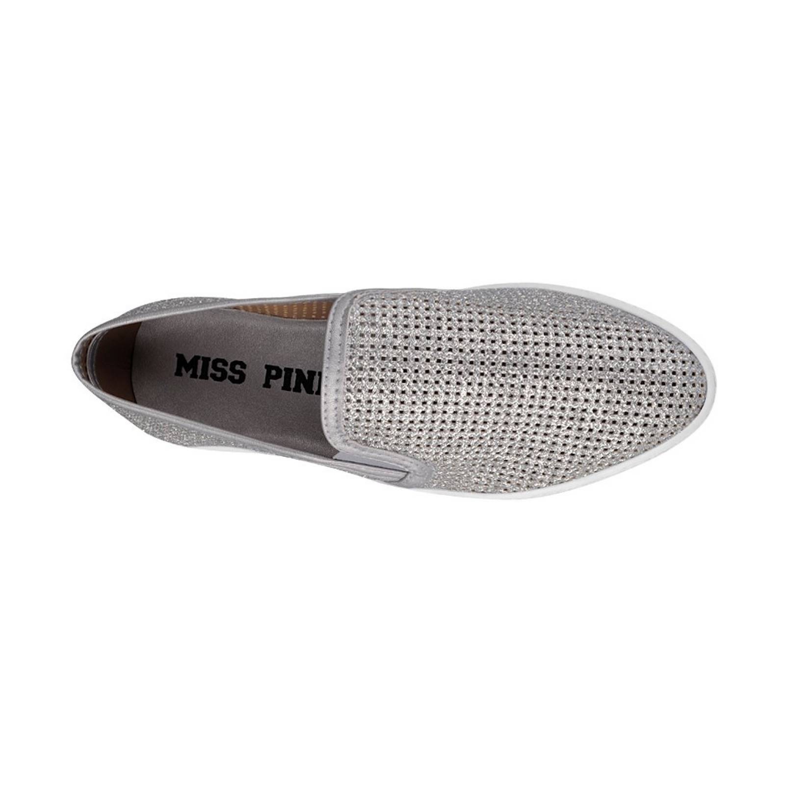 TENIS MISS PINK 150704 23-26 GLITTER PLATA