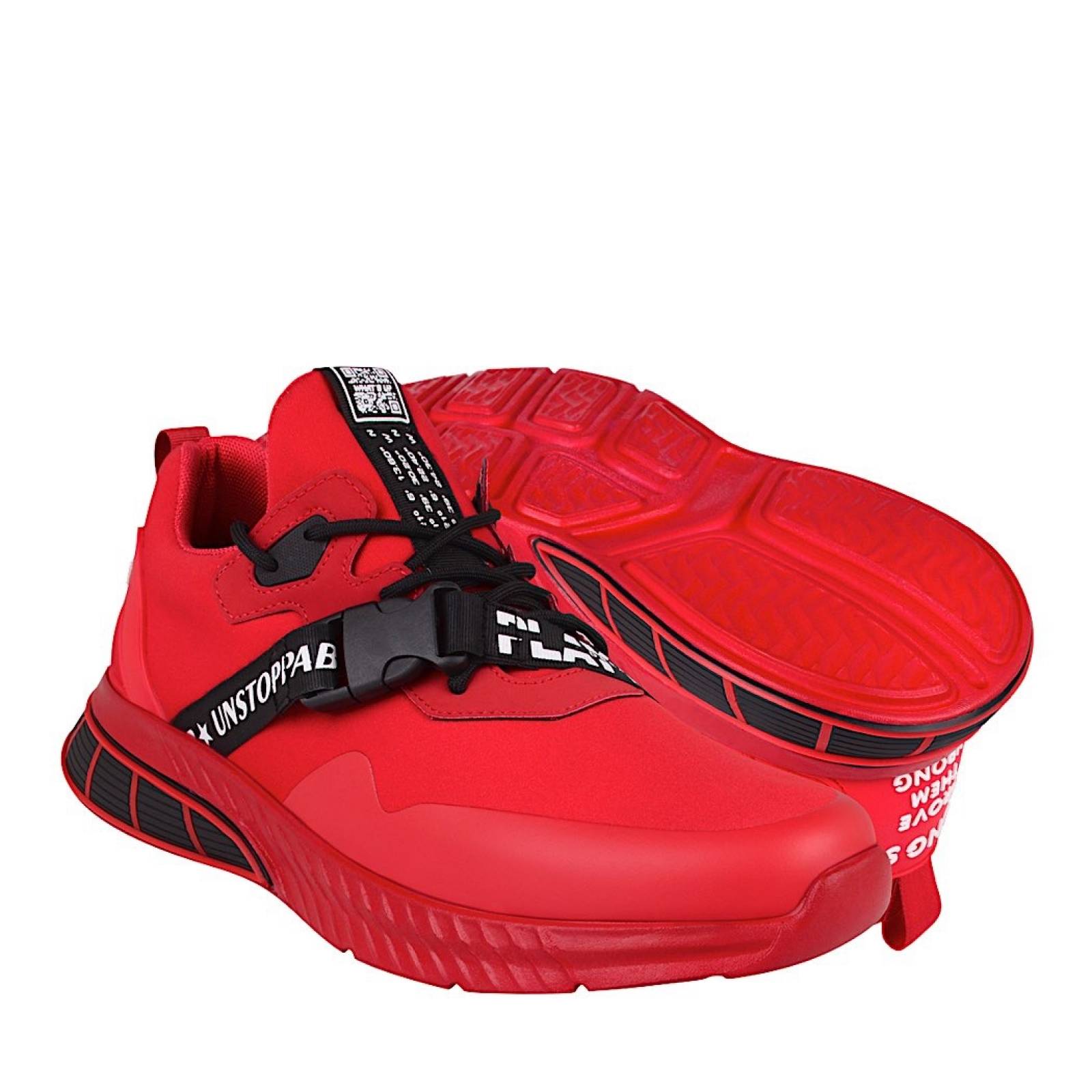 TENIS WHAT´S UP HOMBRE 325020 TEXTIL ROJO