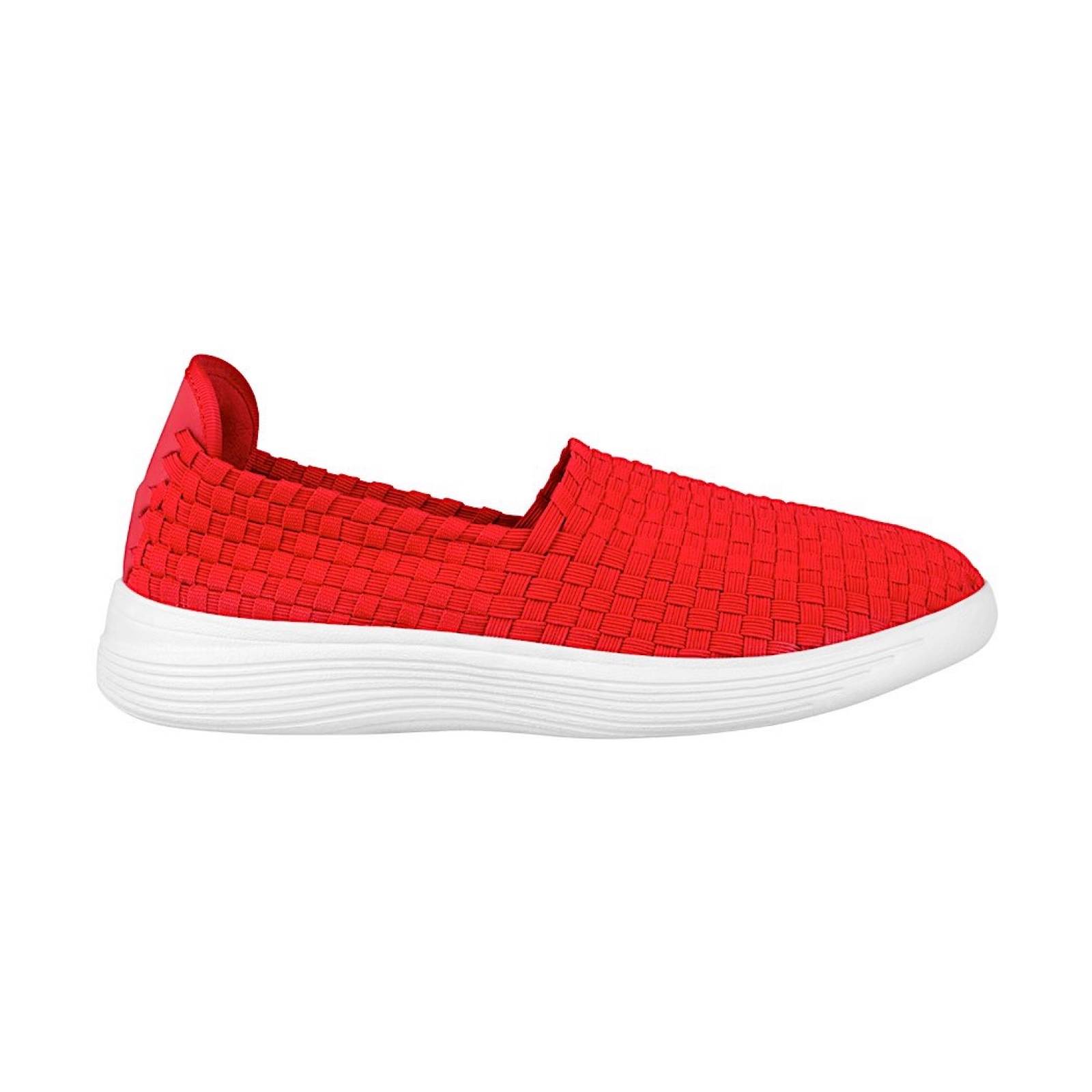 TENIS CASUALES DAMA FLEXI 104905 TEXTIL ROJO