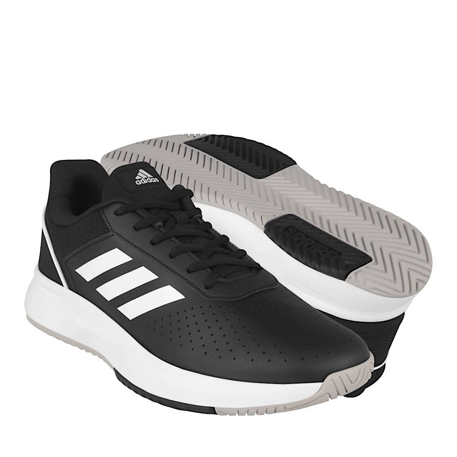 TENIS CABALLERO ADIDAS COURTSMASH F36717 PIEL NEGRO